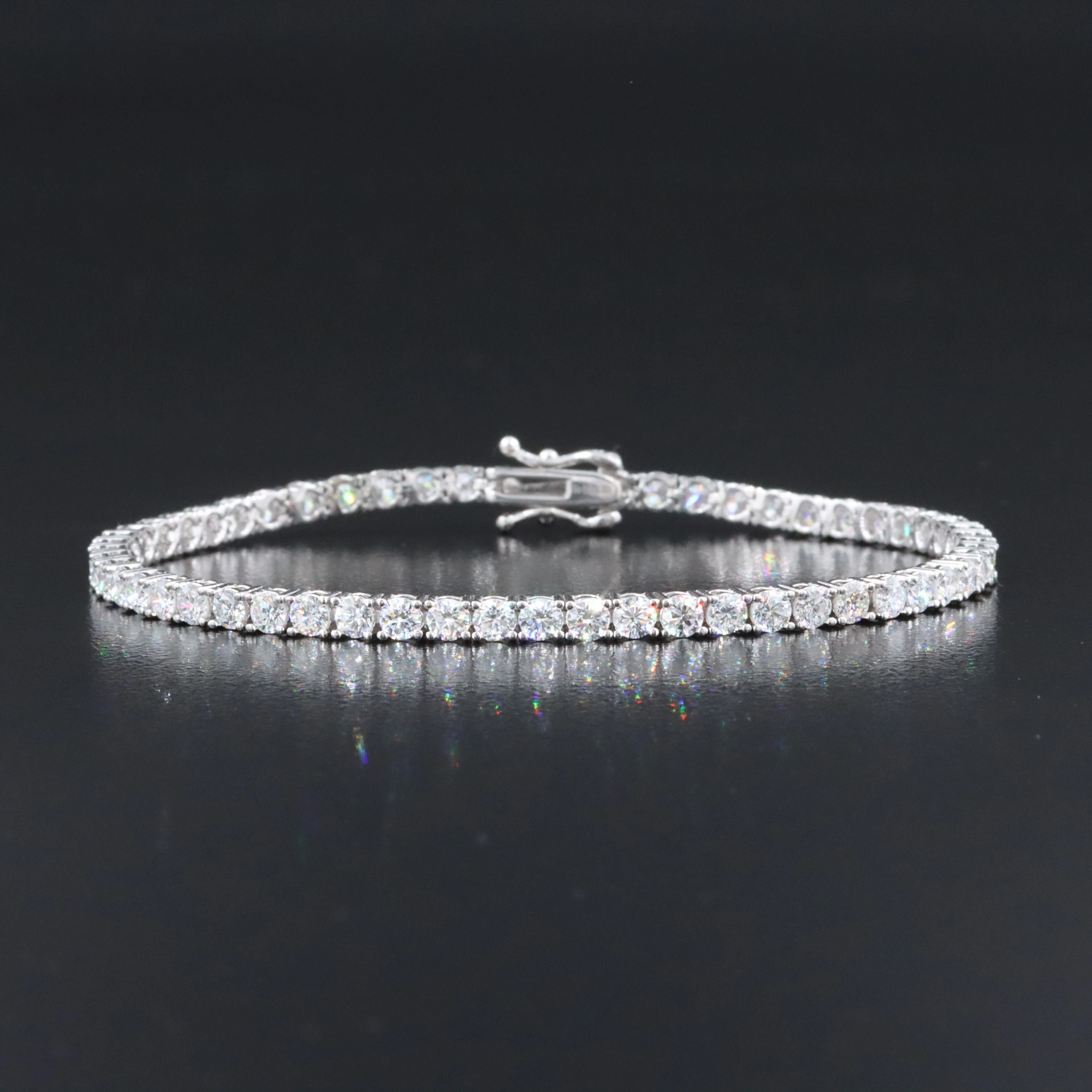 Sterling 4.64 CTW Lab Grown Diamond Line Bracelet