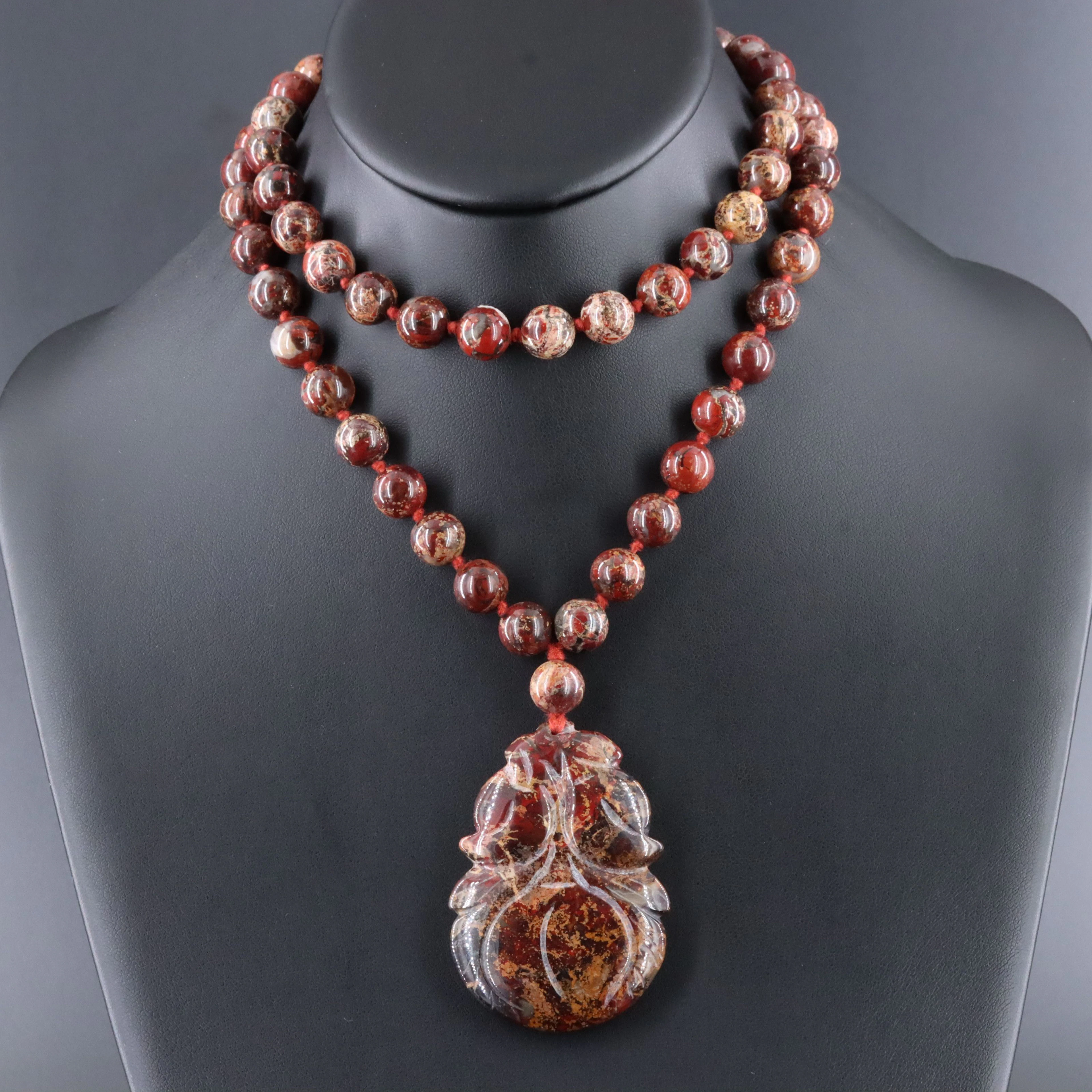 Jasper Peach Necklace