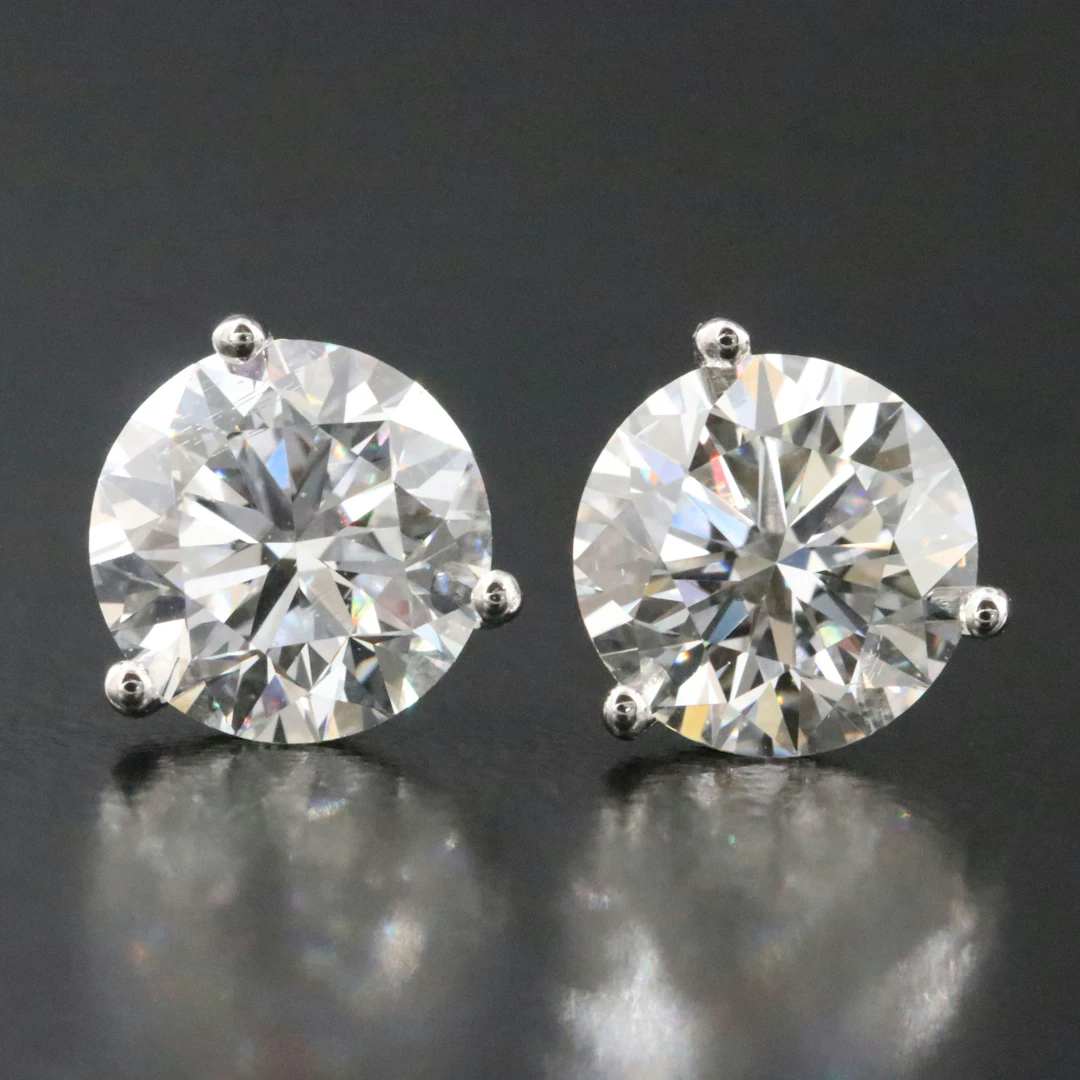 18K 4.00 CTW Lab Grown Diamond Martini Stud Earrings