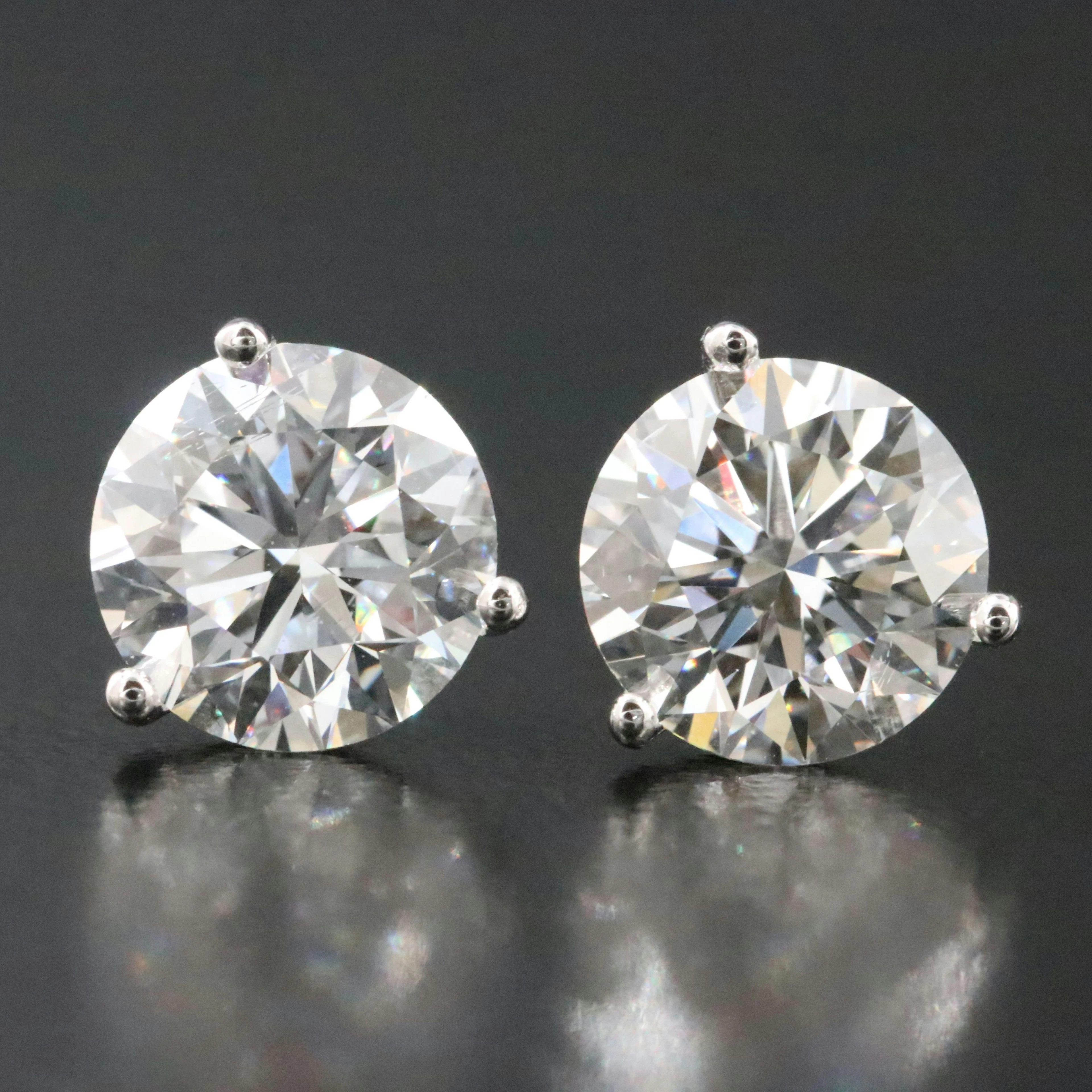 18K 4.00 CTW Lab Grown Diamond Martini Stud Earrings