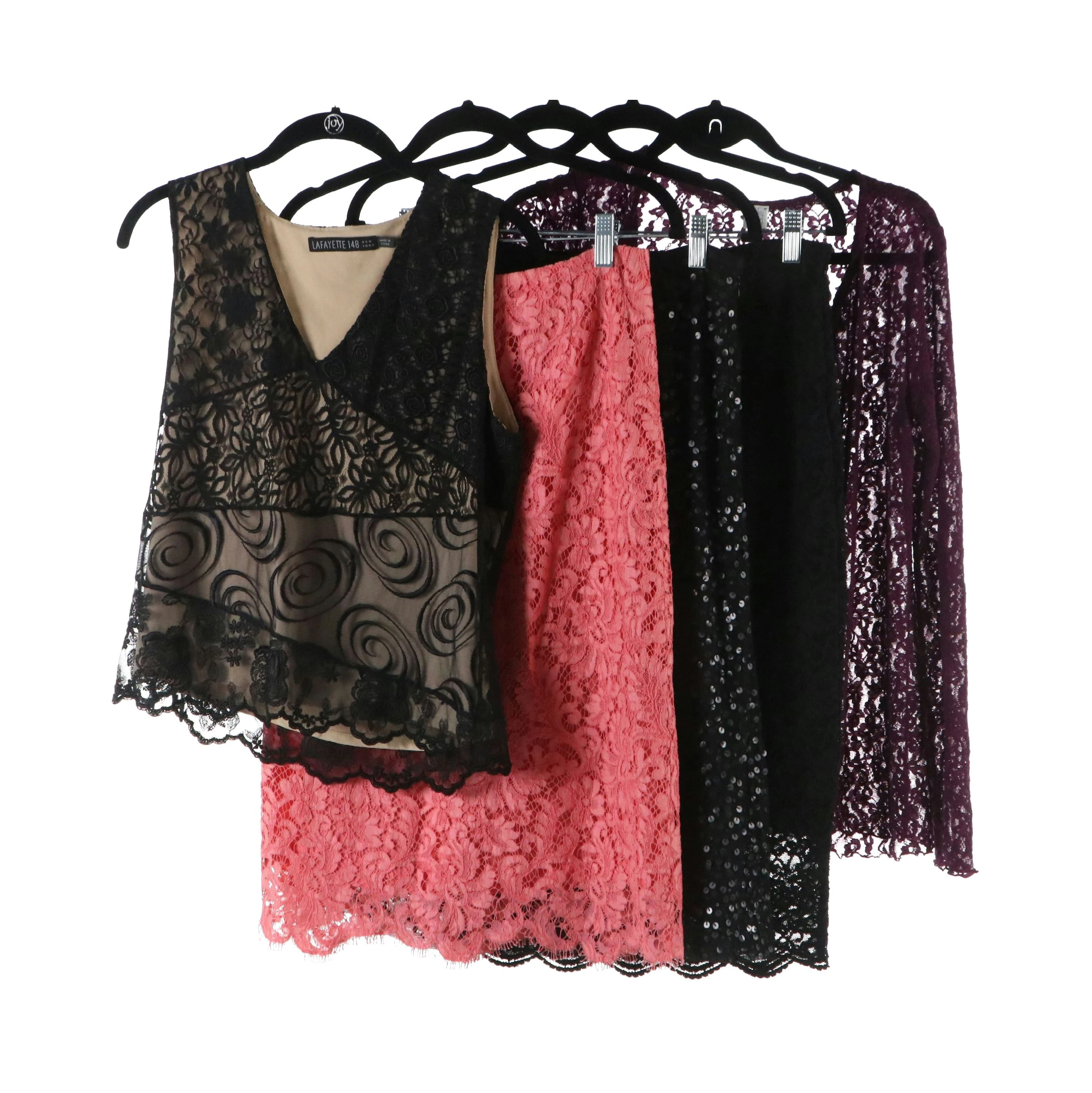 Oscar de la Renta Lace Knee-Length Skirt, Lafayette 148 Sleeveless