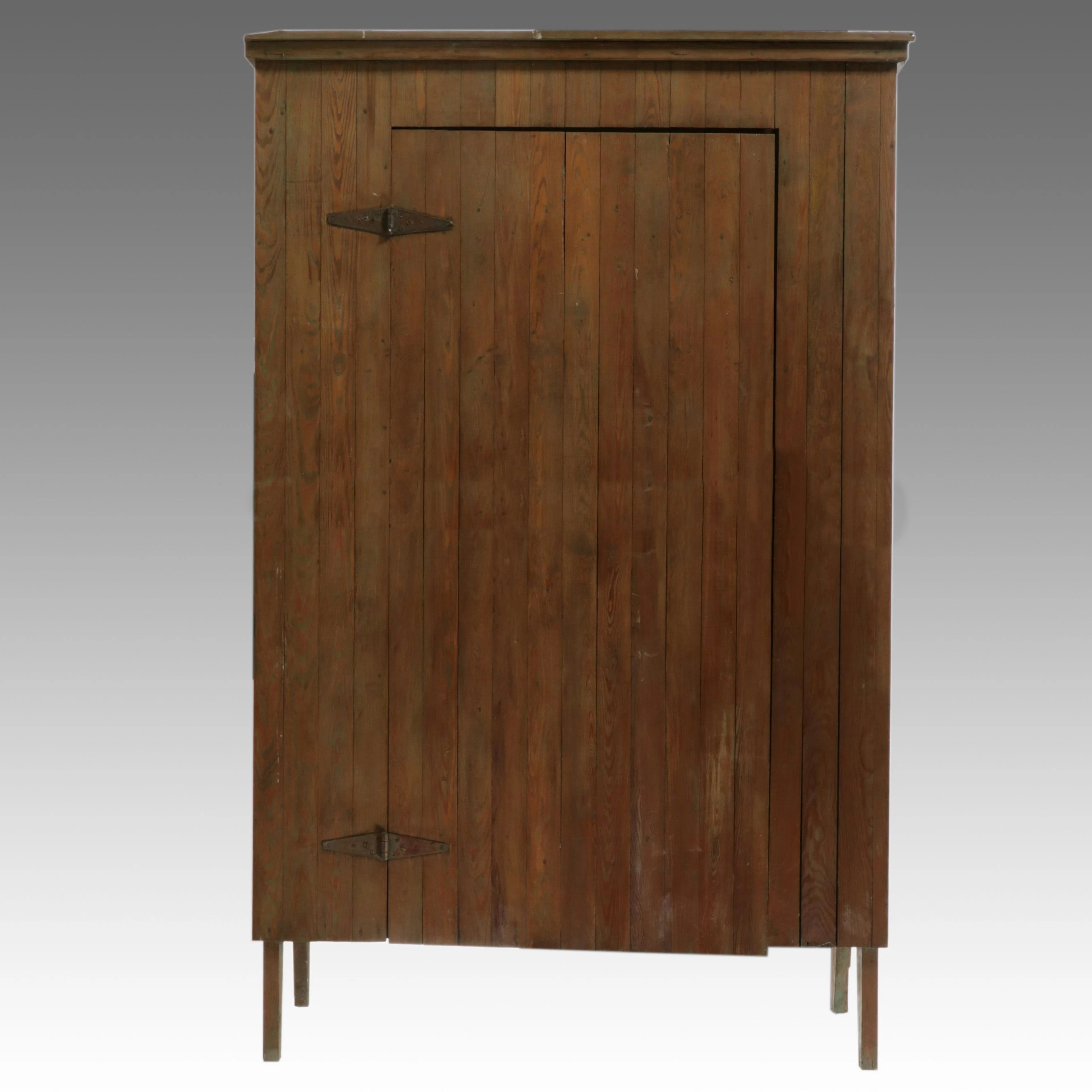 Early American Country Pine Single-Door Armoire