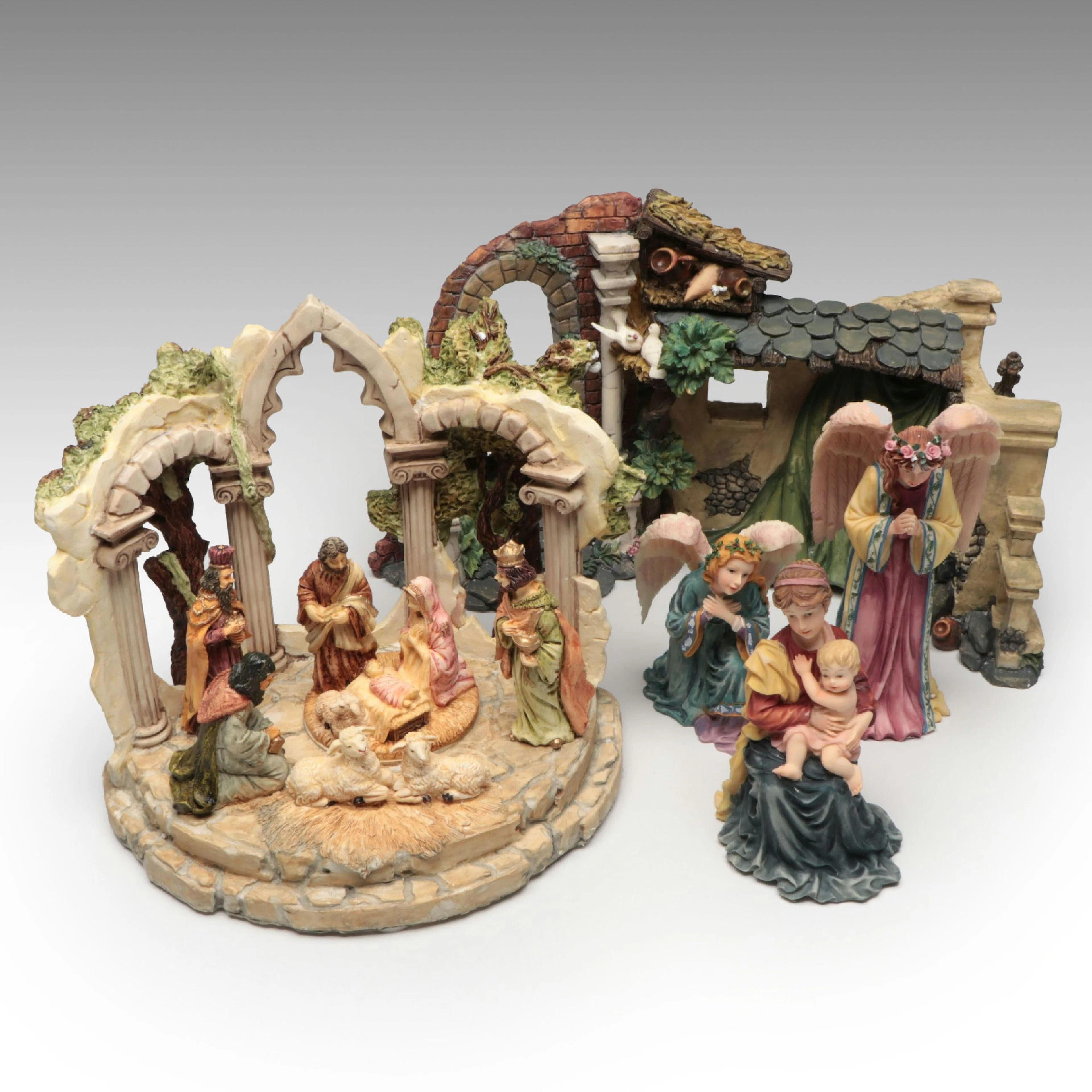 International Silver Nativity and Holiday Time Angel and Other Figurines