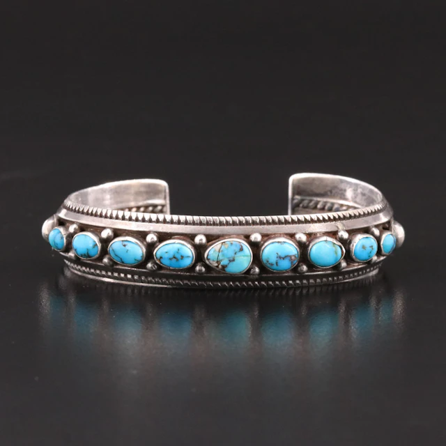 Vintage Southwestern Sterling Turquoise Bracelet