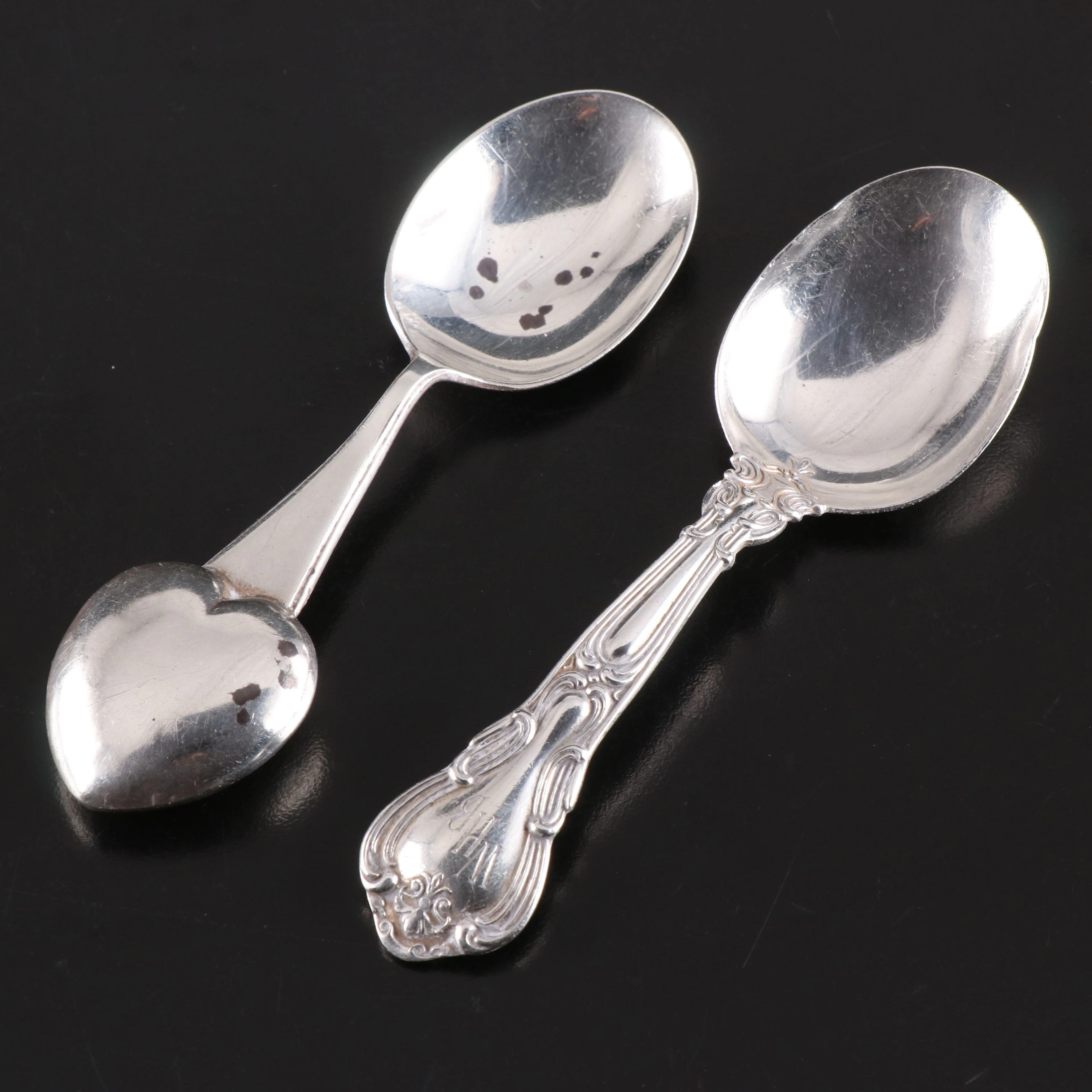 Webster Baby Spoon with Rattle and Gorham Sterling Silver Baby Spoon