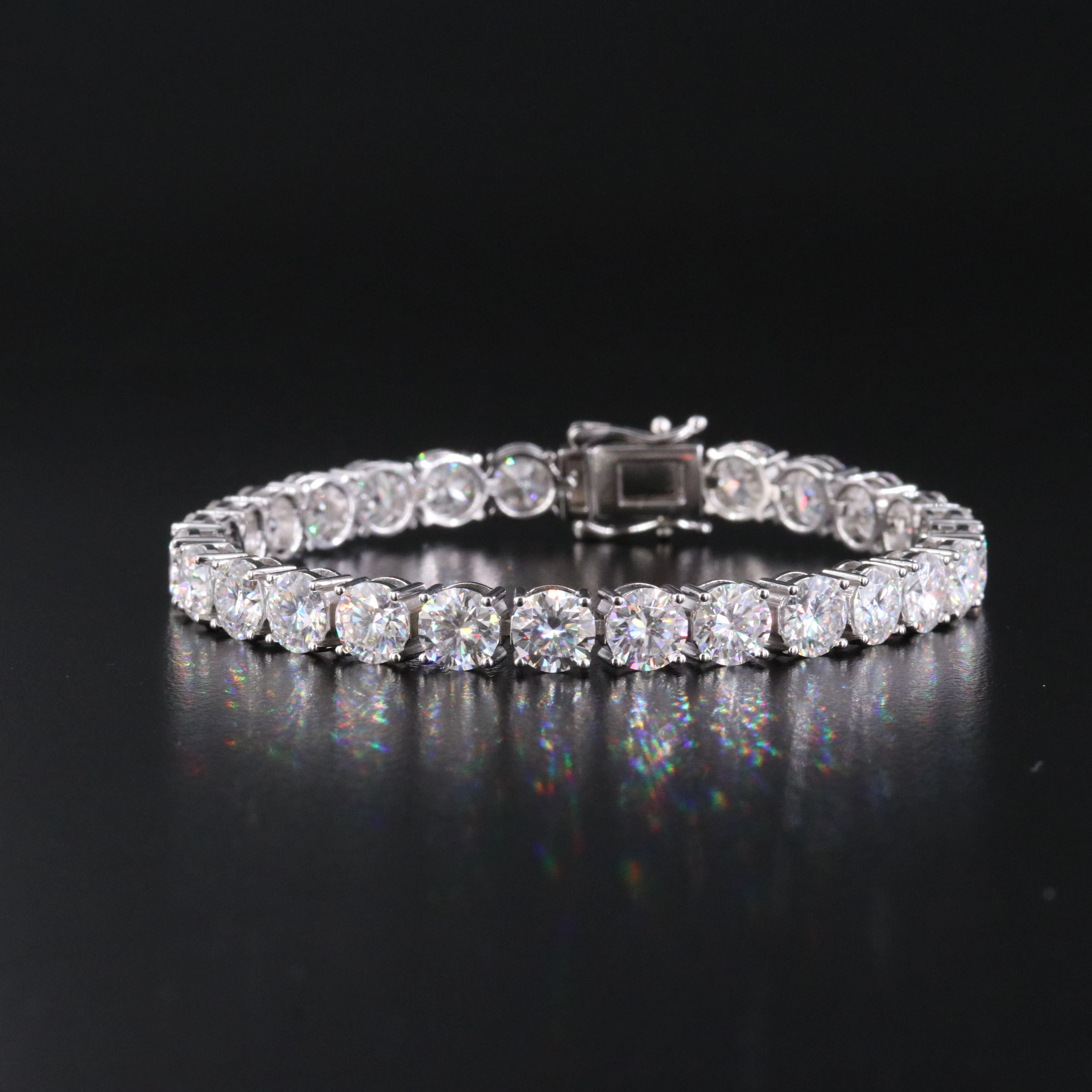Sterling Moissanite Line Bracelet