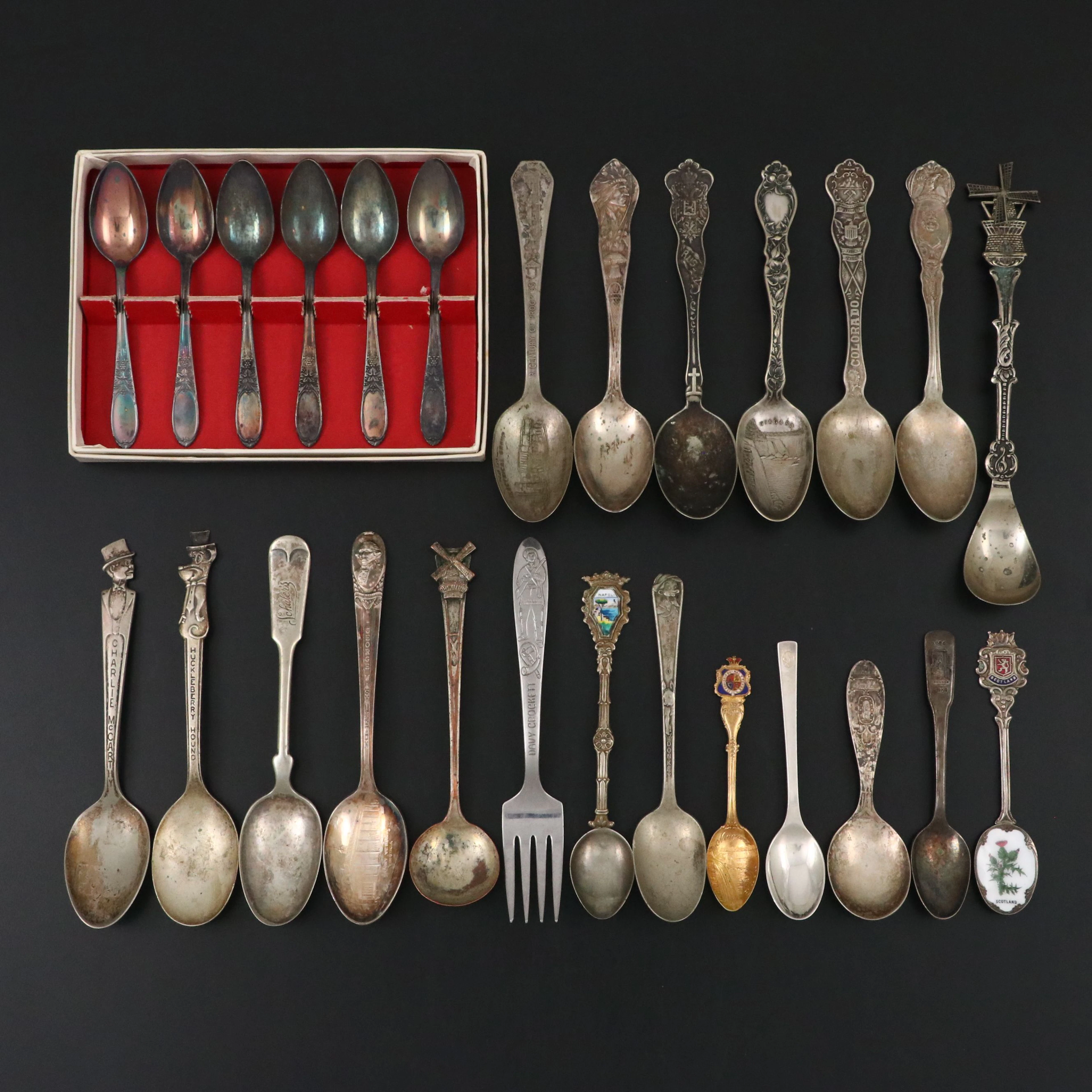 Disney, Niagara Falls, Chicago and More Souvenir Utensils, Early to Mid-20th C.