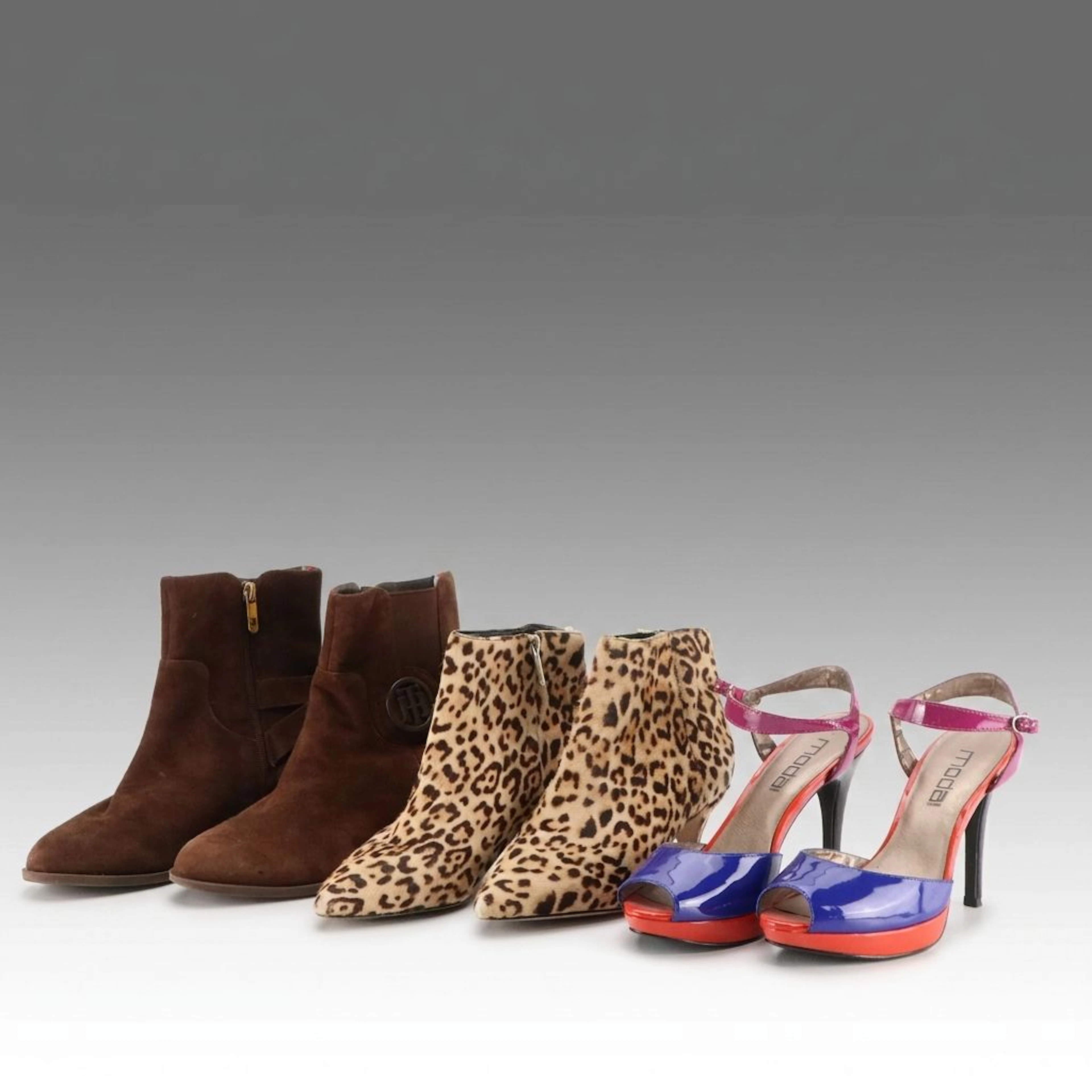 Sam Edelman Kinzey Leopard Print Calf Hair Kitten Heel Boots, Moda Pumps & More