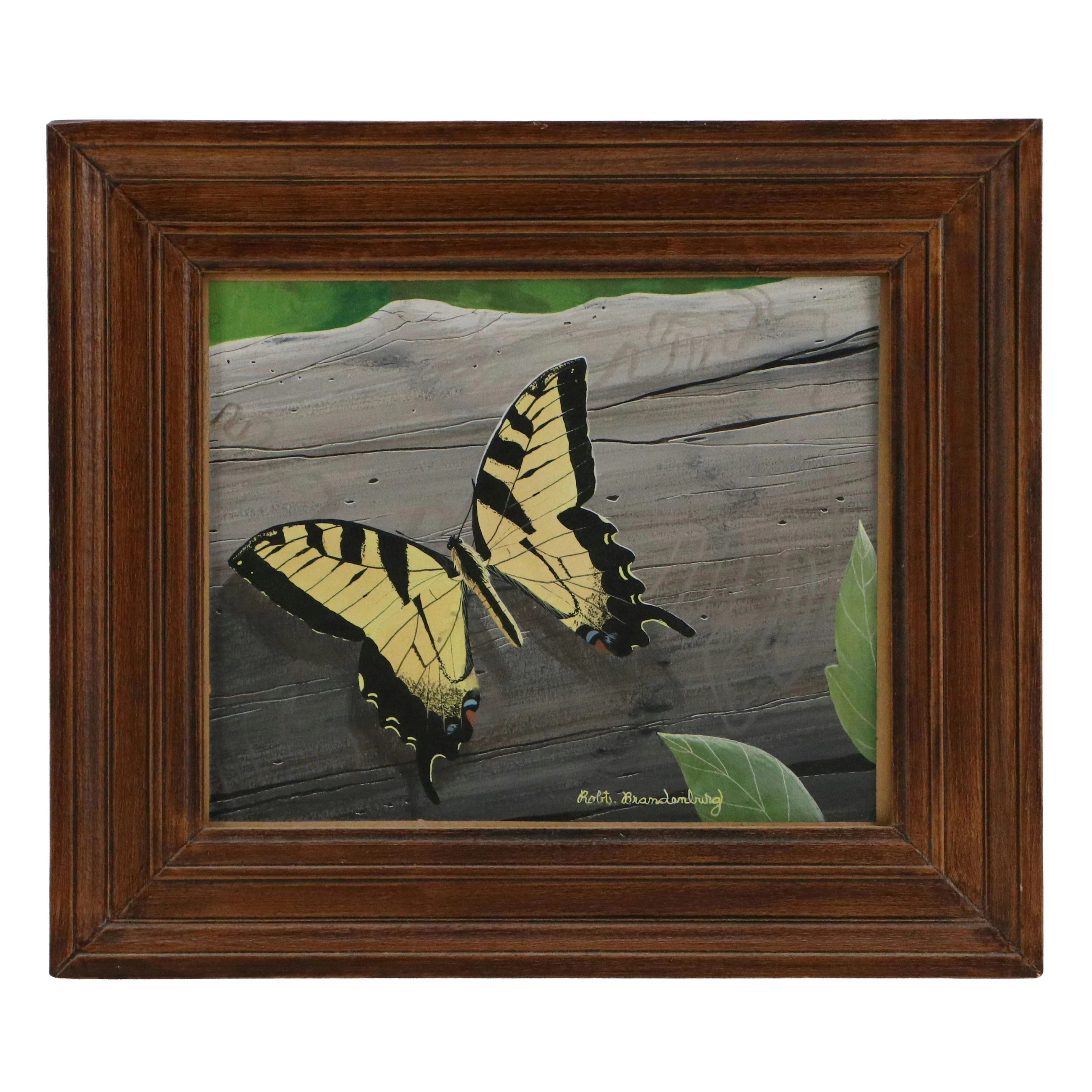 Robert Brandenburg Gouache Painting "Tiger Swallowtail"