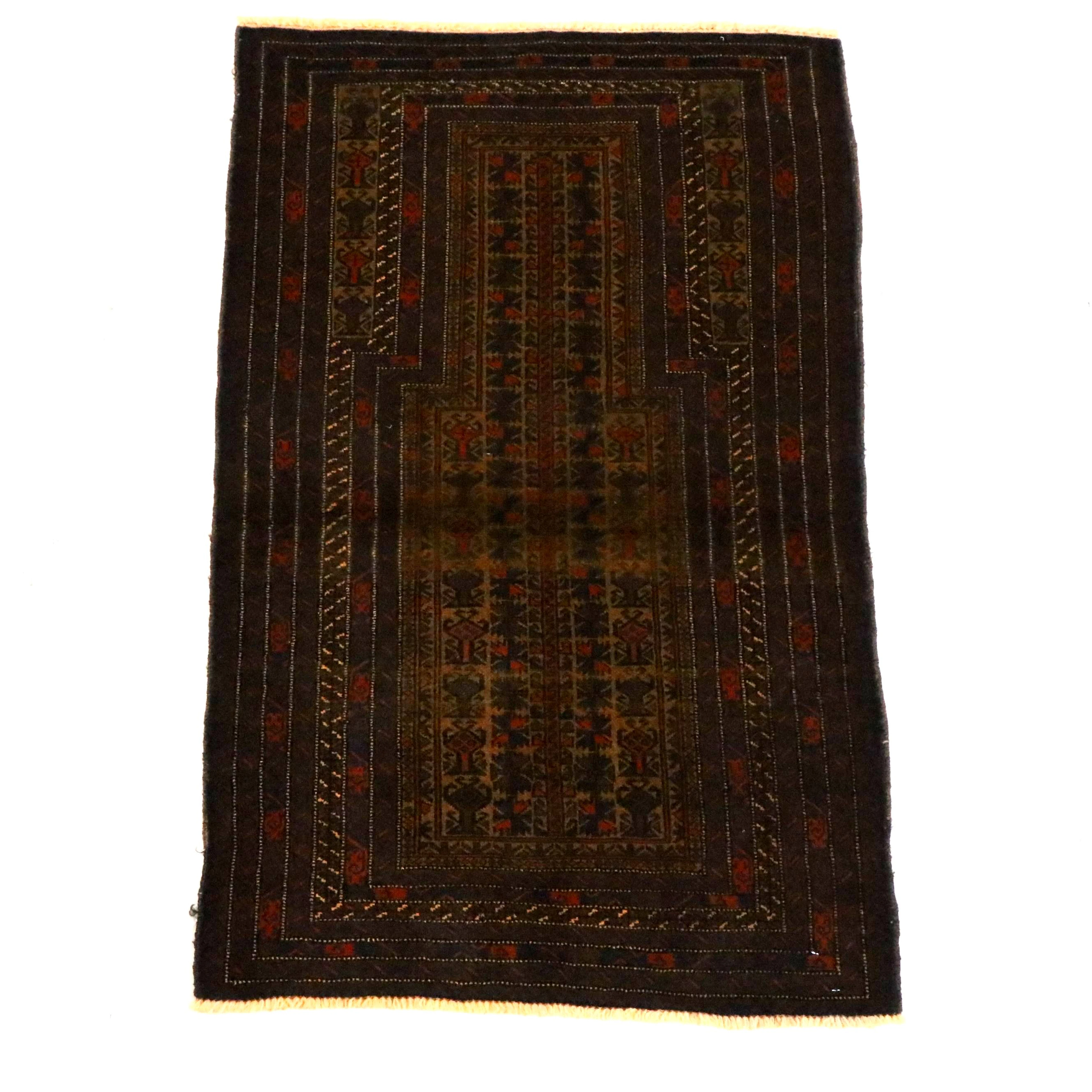 3'2 x 5' Hand-Knotted Afghan Baluch Area Rug