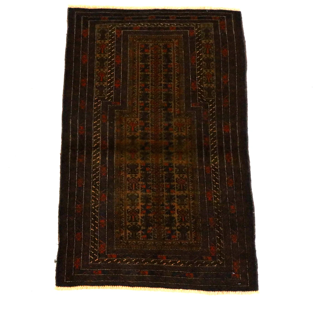 3'2 x 5' Hand-Knotted Afghan Baluch Area Rug