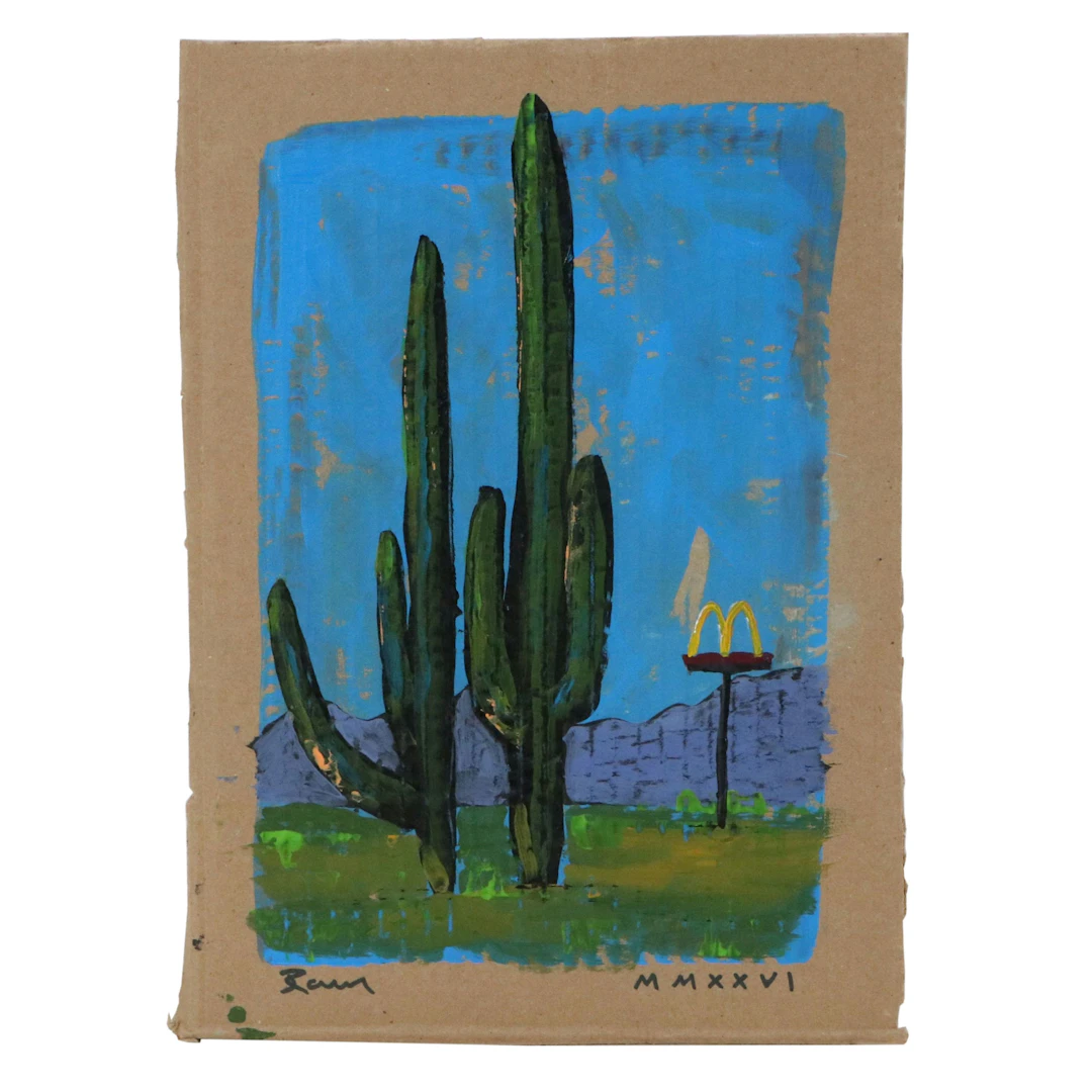 Joshua Ramsey Stylized Southwestern Acrylic Painting "Visual Pollution," 2026