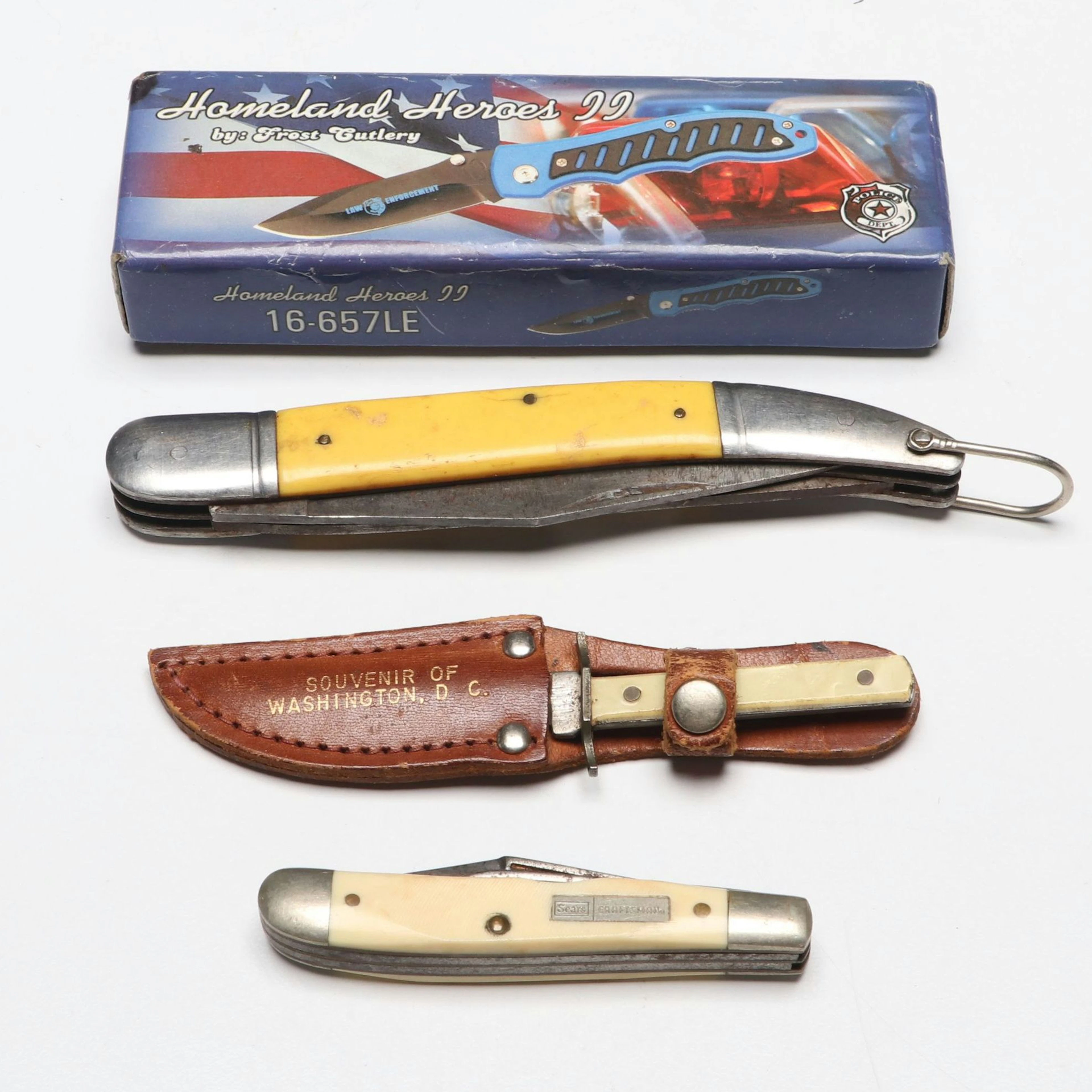 Frost Cutlery "Homeland Heroes" Folding Knife with Other Vintage Knives