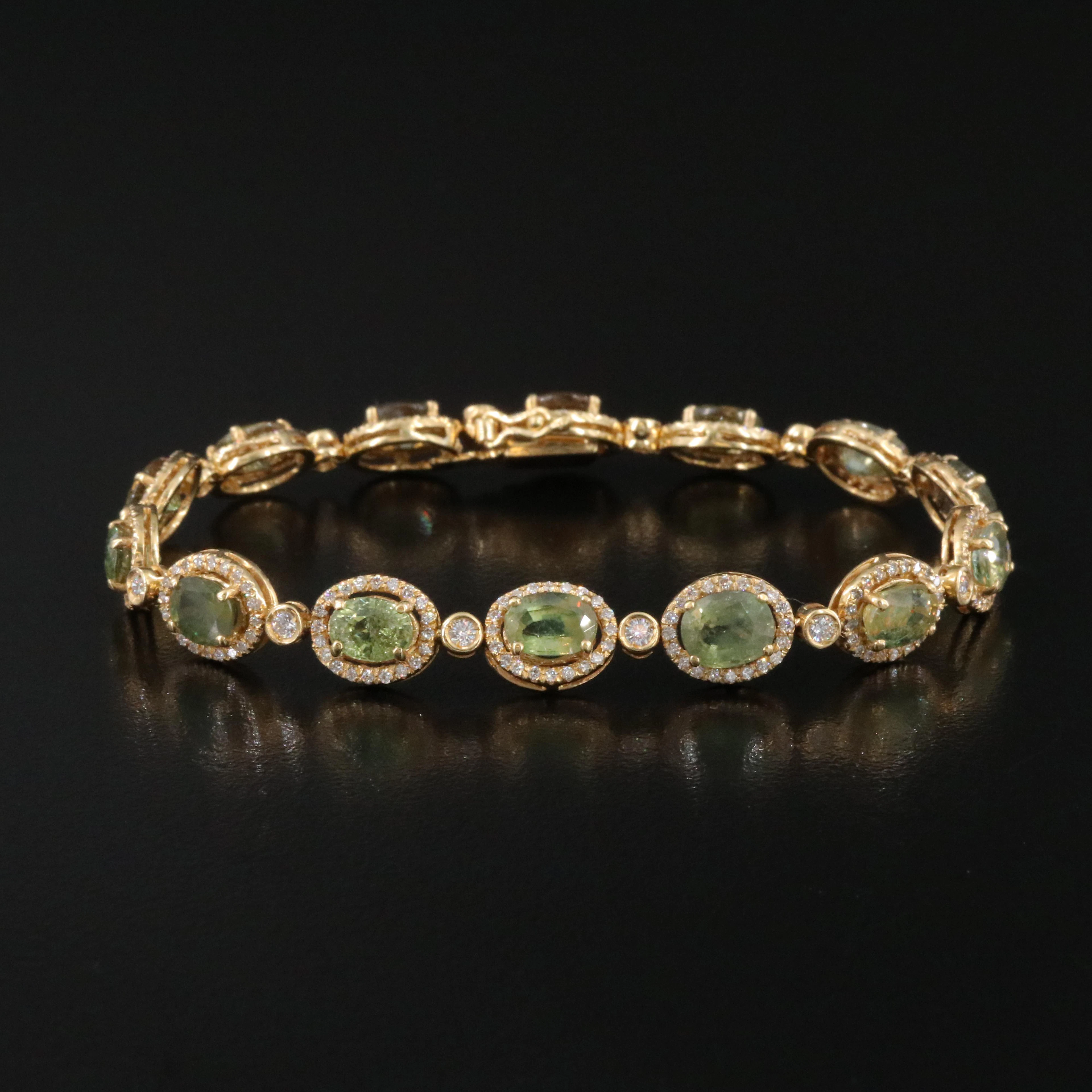 18K 14.67 CTW Alexandrite and 1.72 CTW Diamond Bracelet with GIA Reports