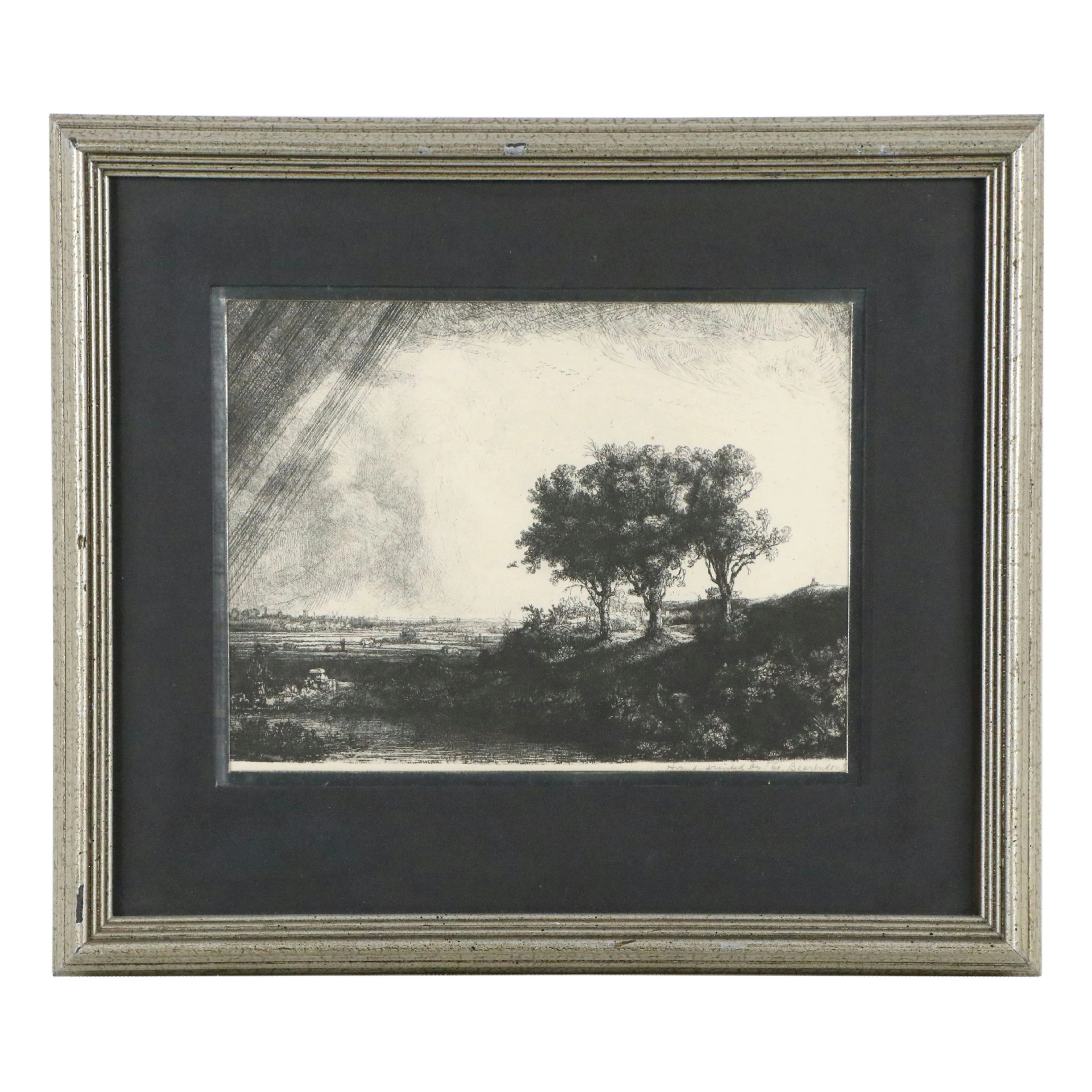 Etching After Rembrandt "The Three Trees"
