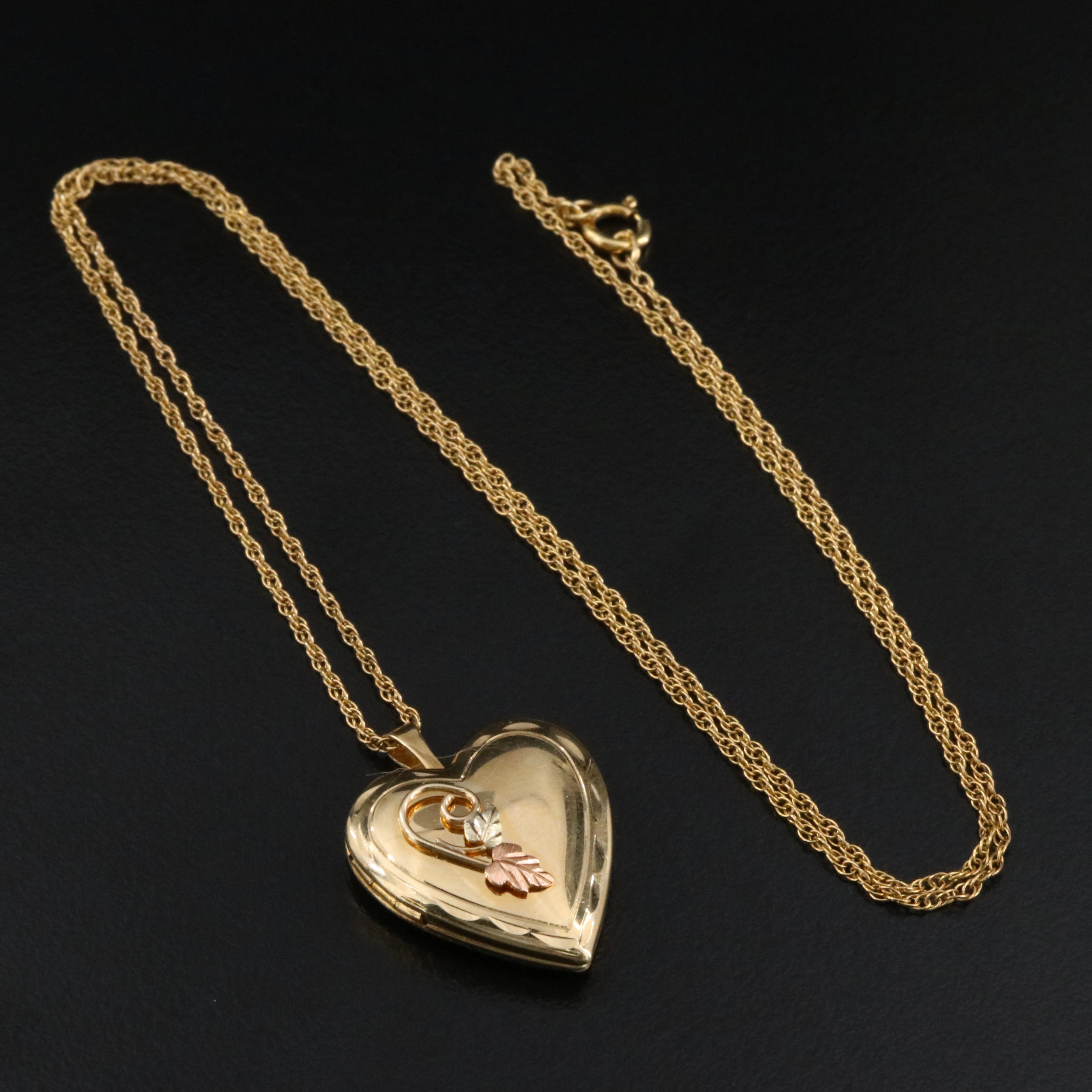 Coleman Black Hills Gold Gold-Filled Heart Locket Necklace