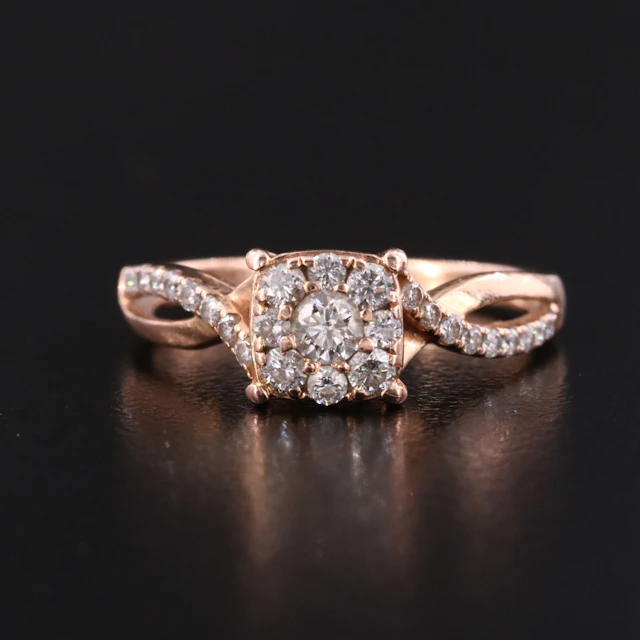 14K 0.53 CTW Diamond Rose Gold Ring