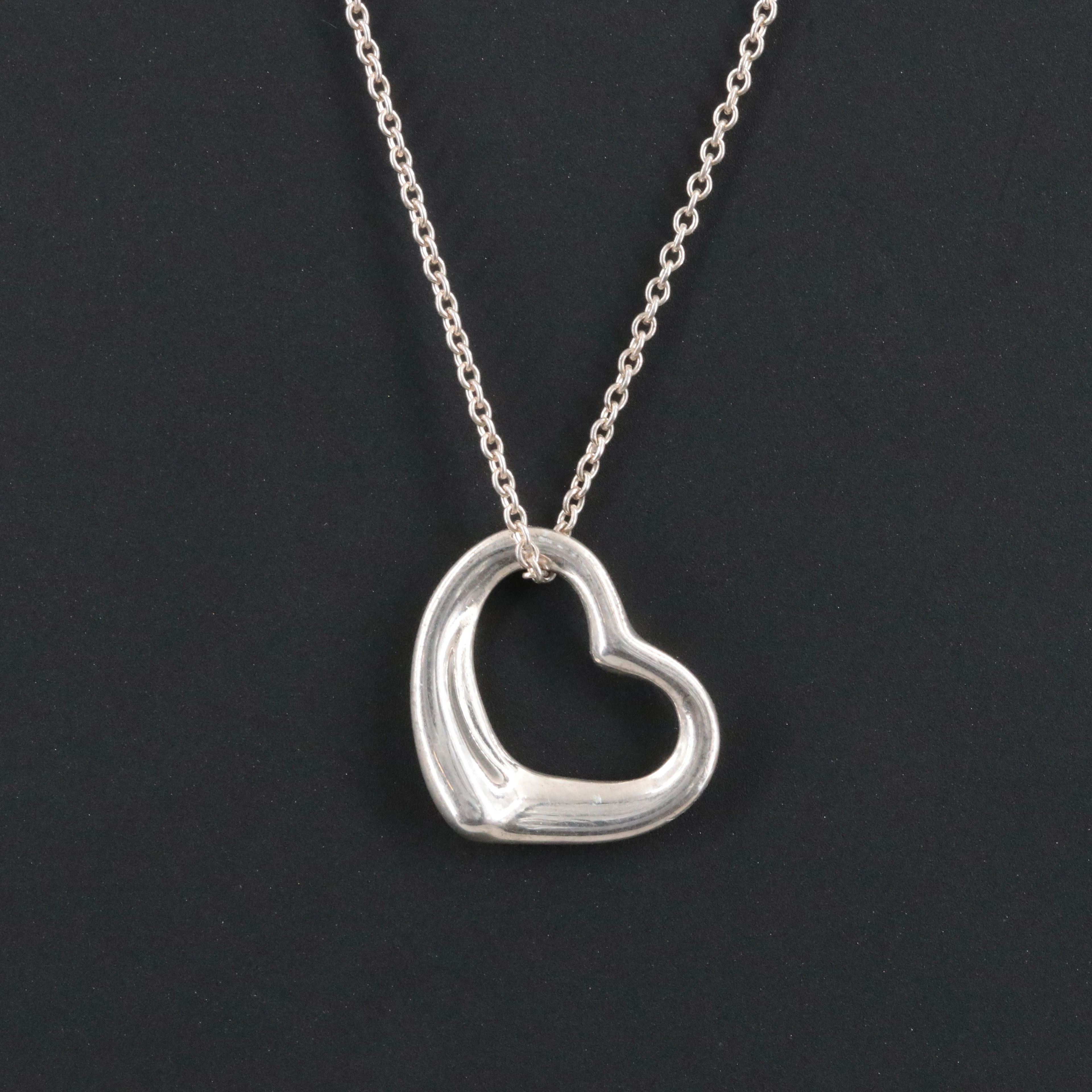 Elsa Peretti for Tiffany & Co. Sterling Open Heart Pendant Necklace