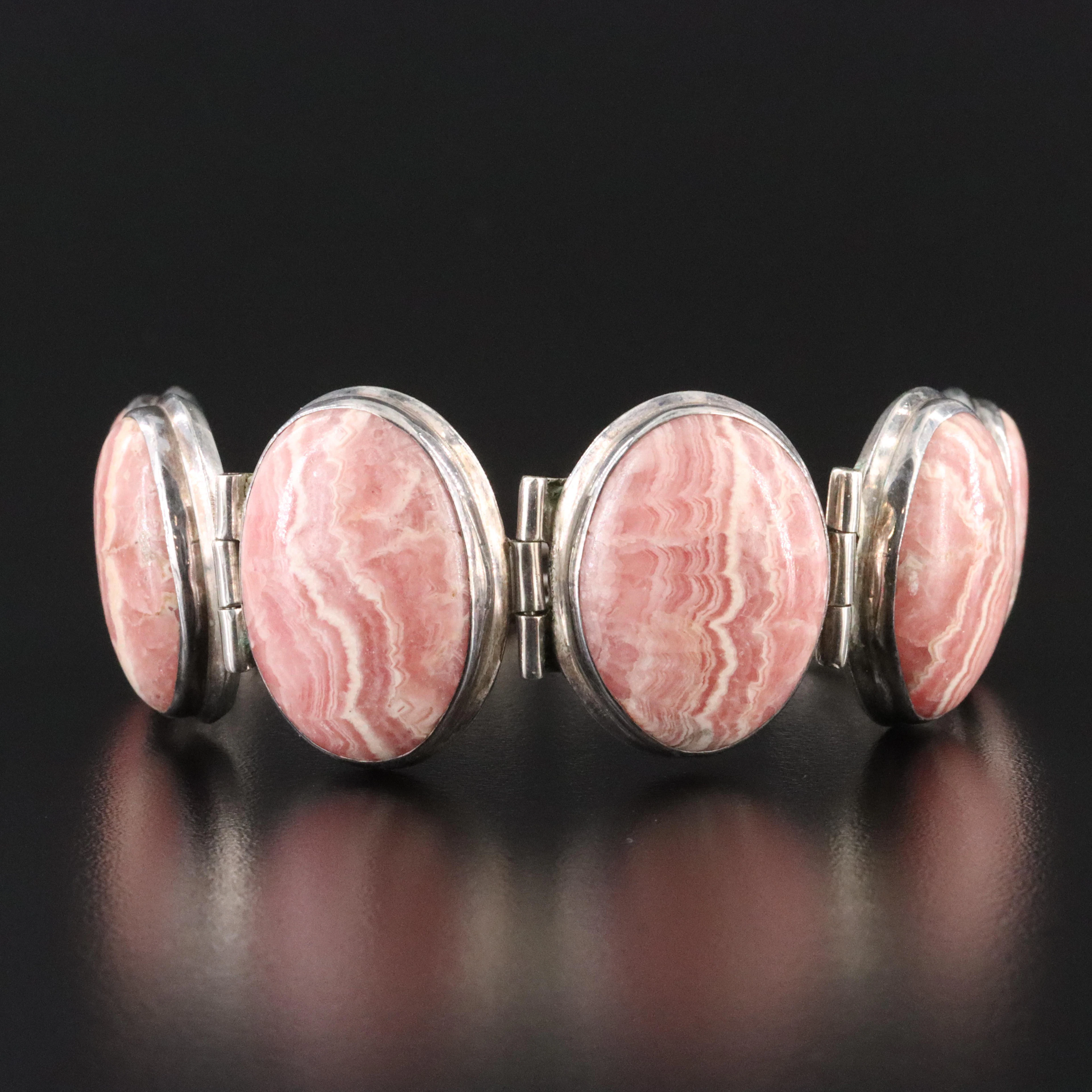 Sterling Rhodochrosite Bracelet