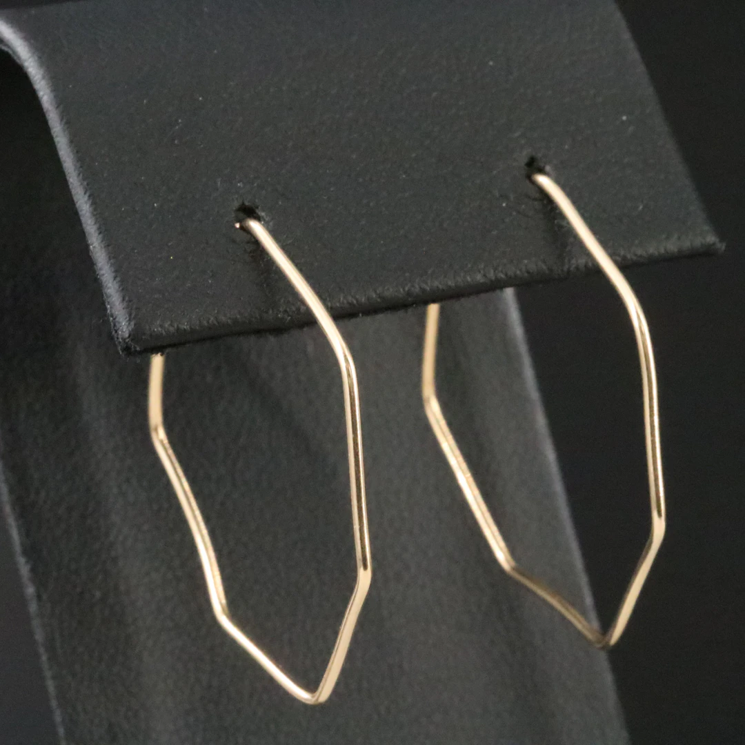 14K Wire Hoop Earrings