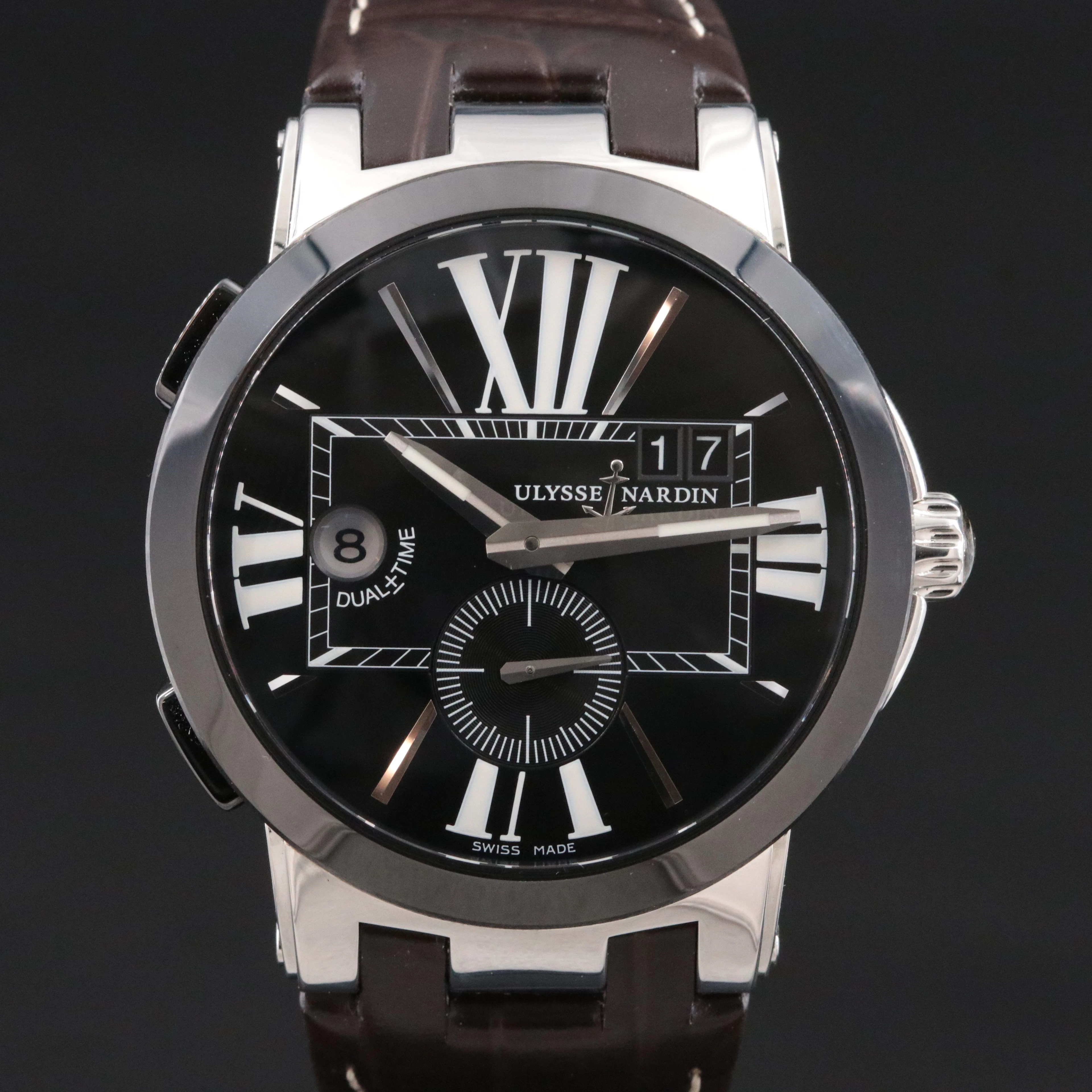 Ulysse Nardin Executive Dual Time Black Ceramic Automatic Watch 243-00