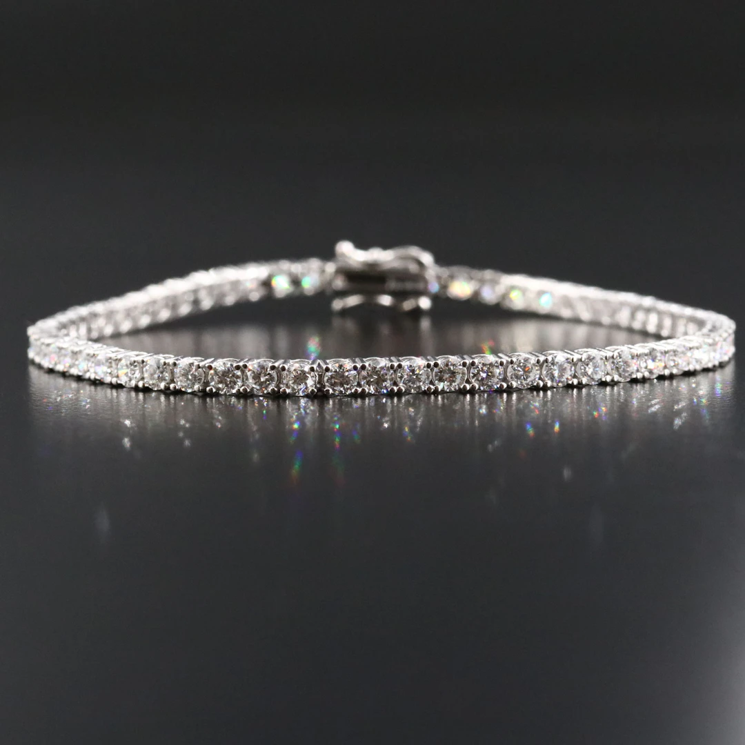 Sterling 4.44 CTW Lab Grown Diamond Line Bracelet