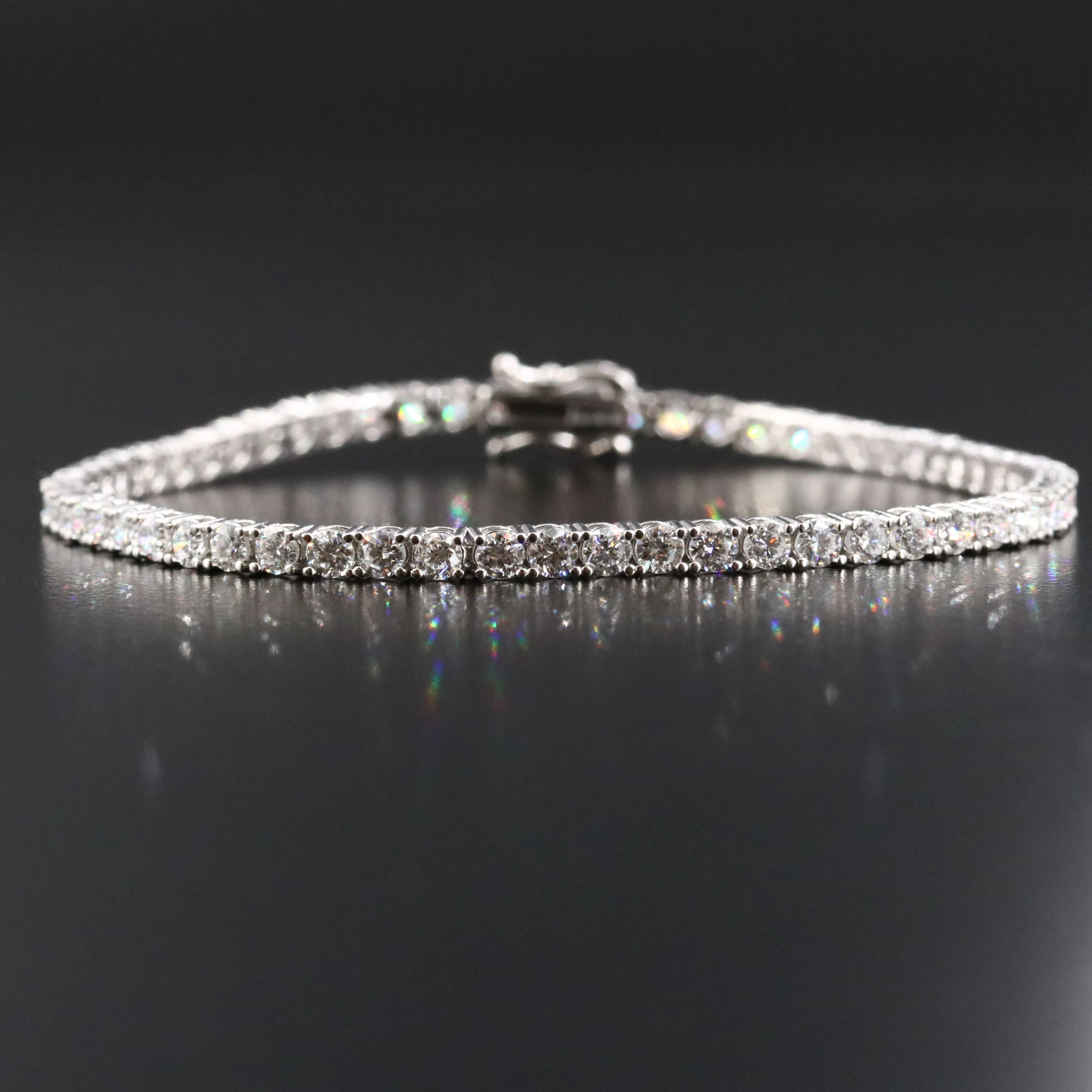 Sterling 4.44 CTW Lab Grown Diamond Line Bracelet