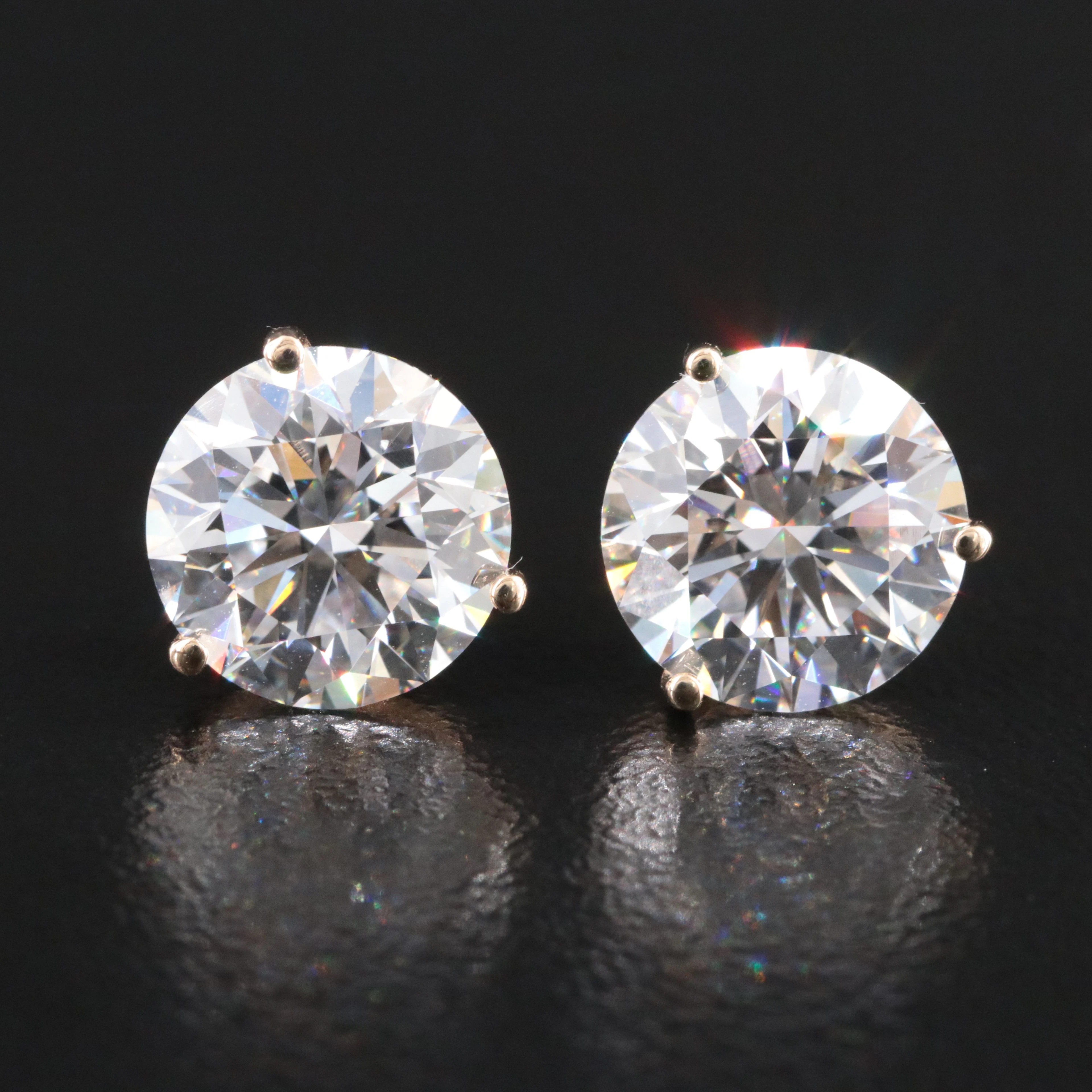 14K 5.07 CTW Lab Grown Diamond Earrings with IGI Report