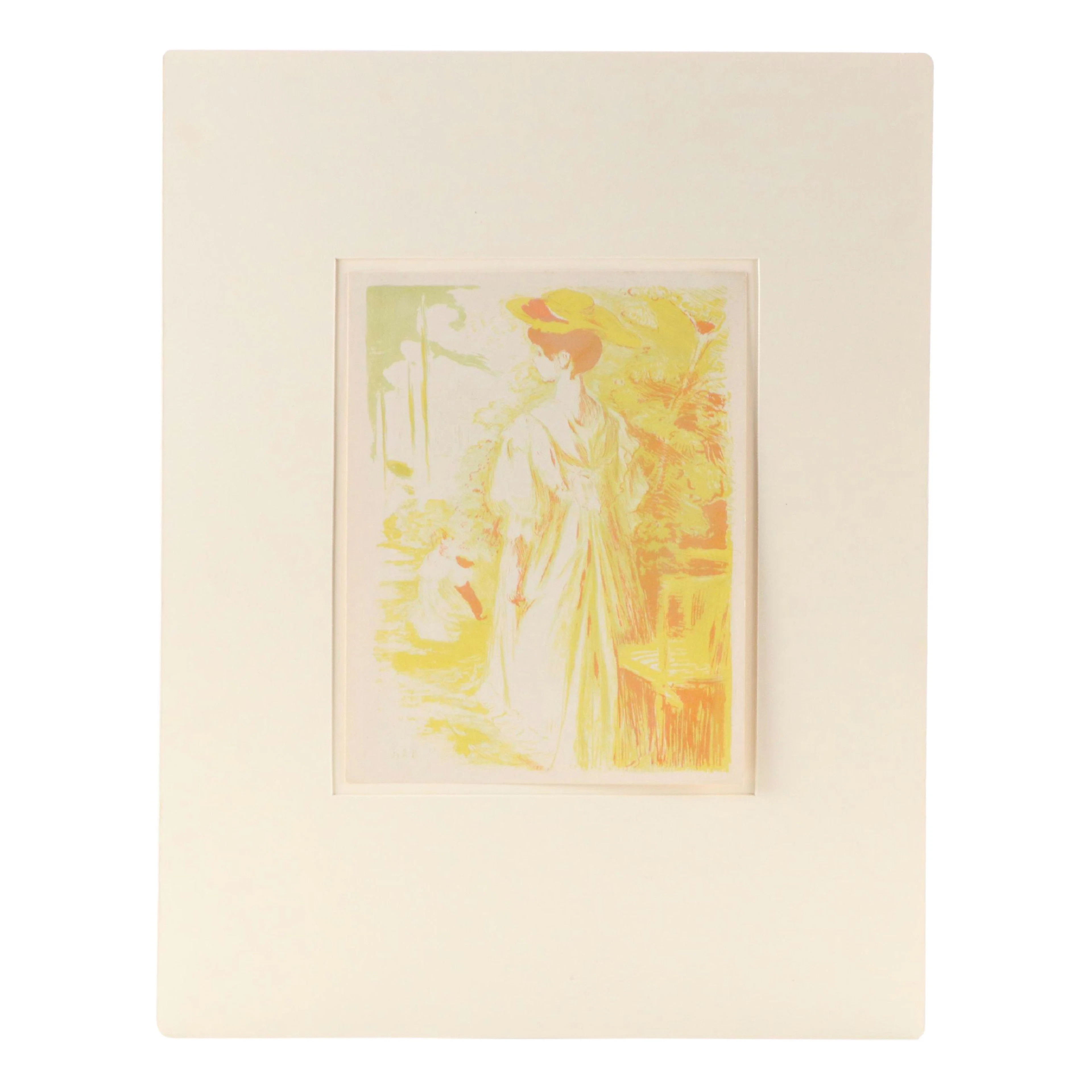 Jacques-Émile Blanche Color Lithograph "Jeune Fille au Chapeau," 1895