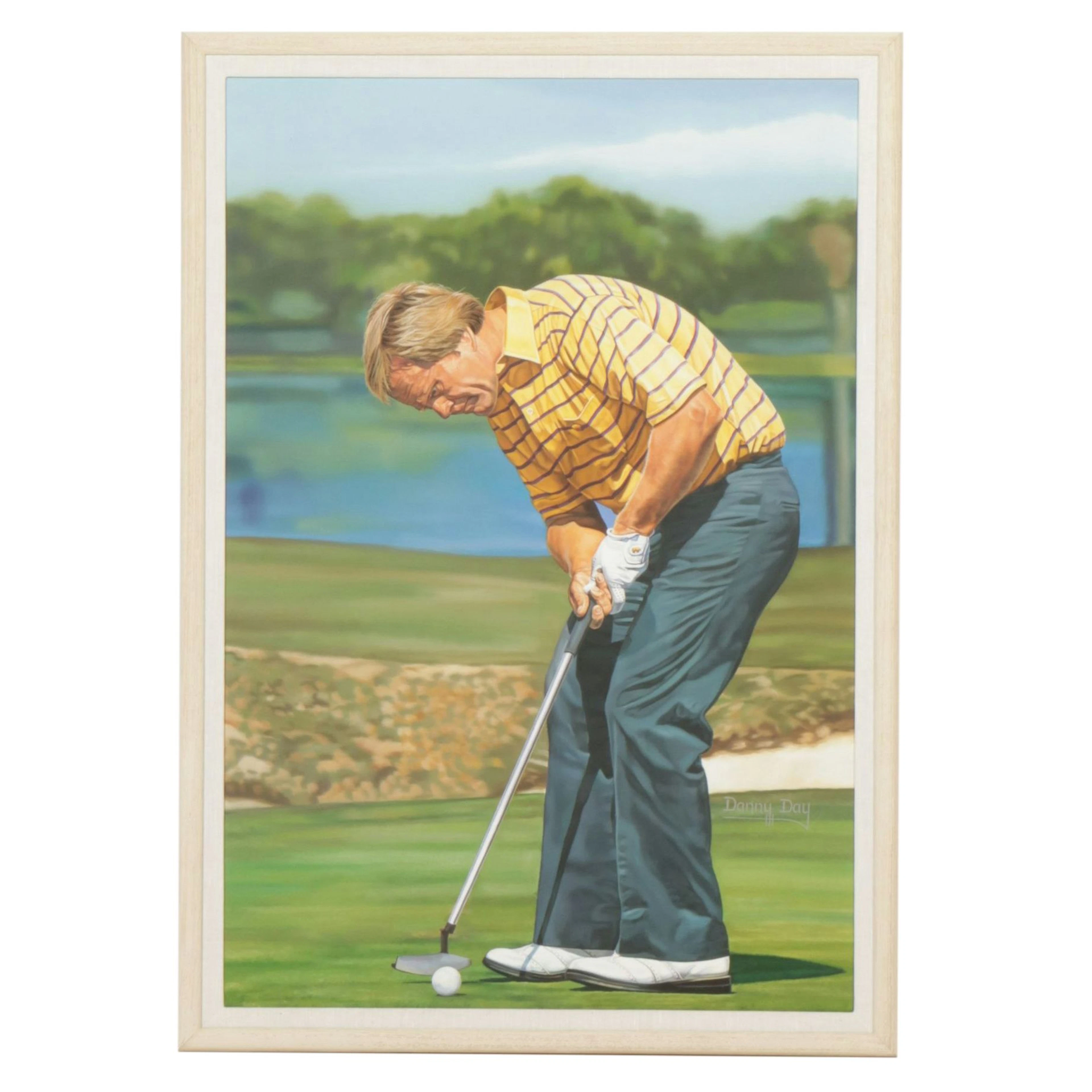 Danny Day Portrait Oil Painting of Jack Nicklaus, Late 20th- Early 21st Century