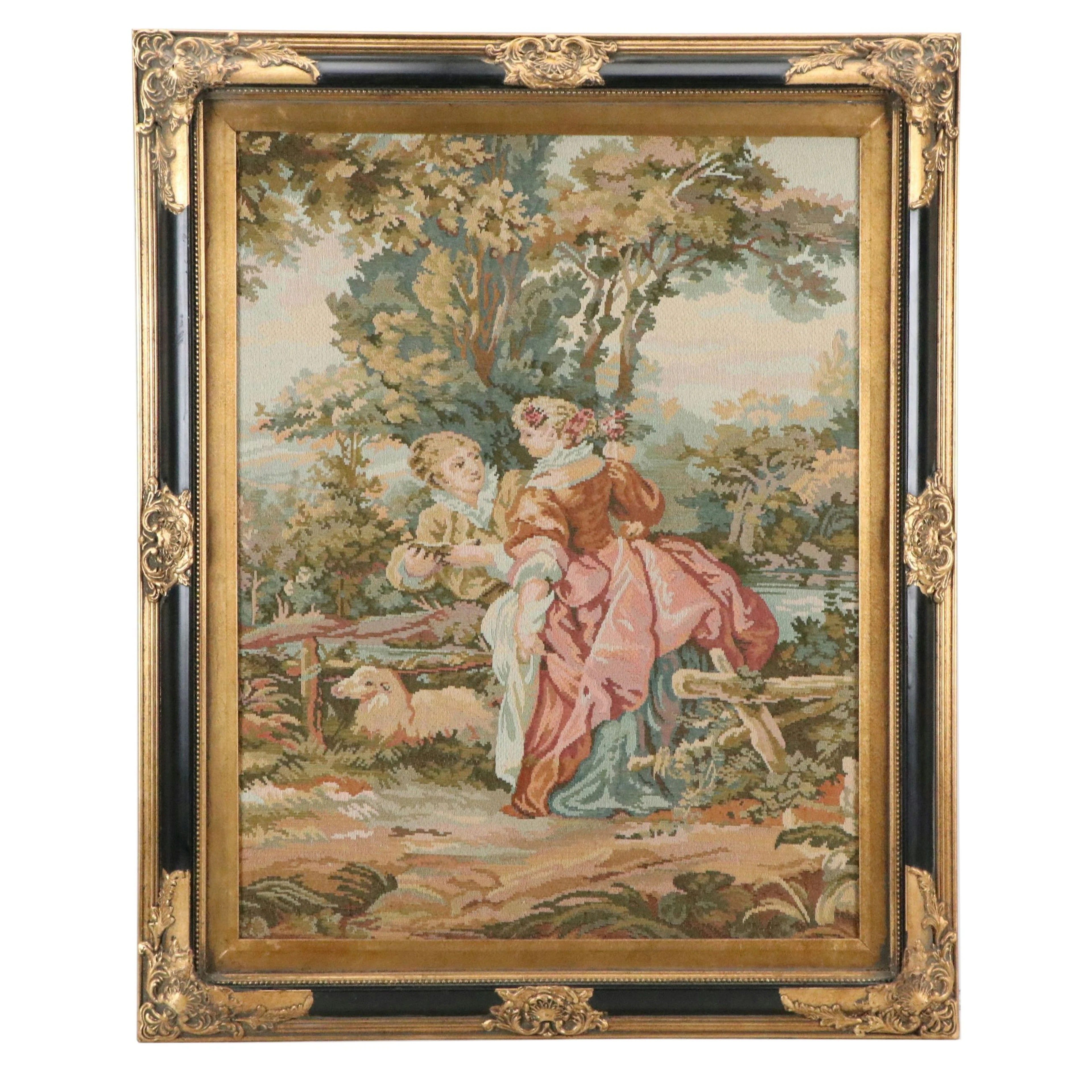 Vintage Aubusson Style Jacquard Woven Tapestry, 20th Century