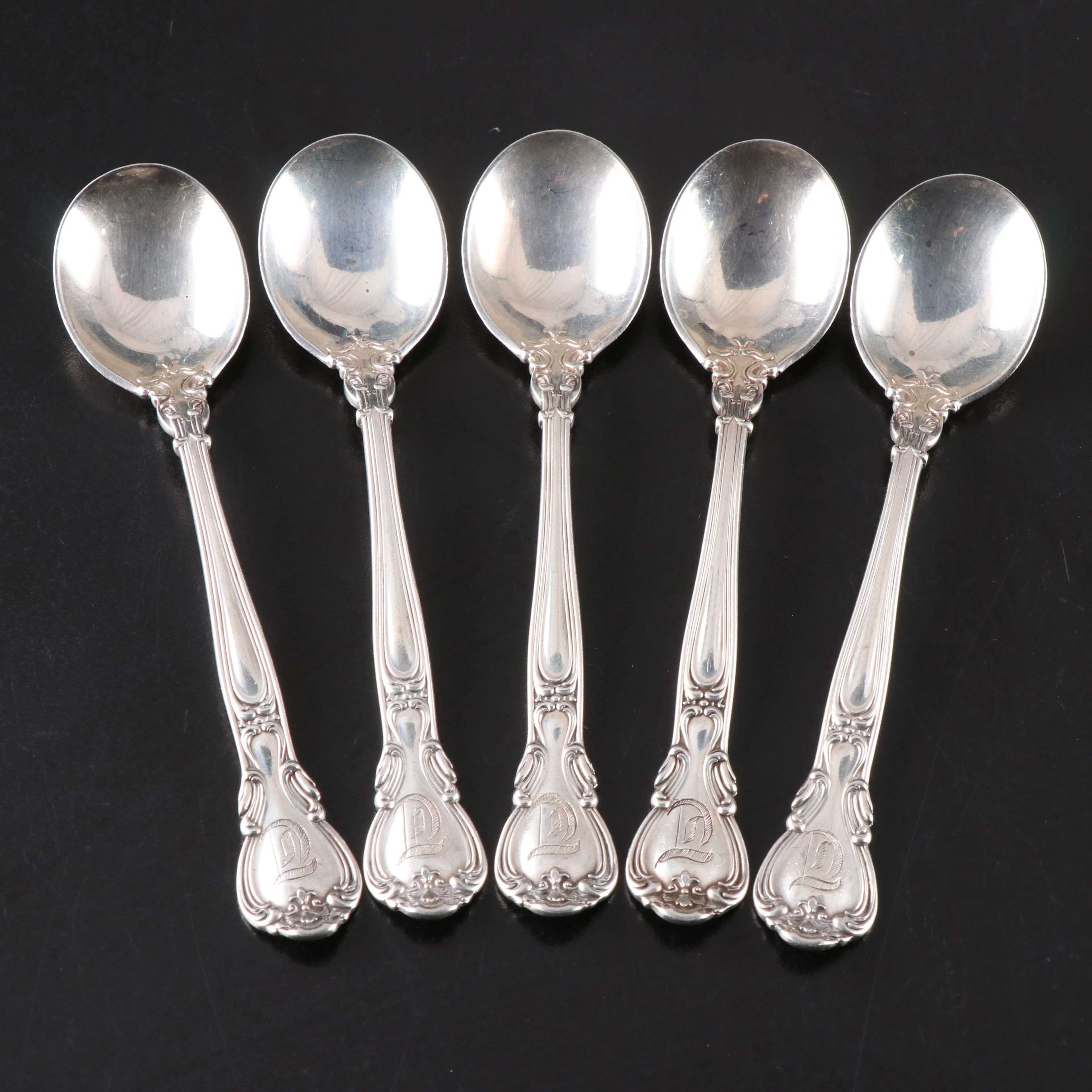 Gorham "Chantilly" Sterling Silver Chocolate Spoons, Late 19th Century