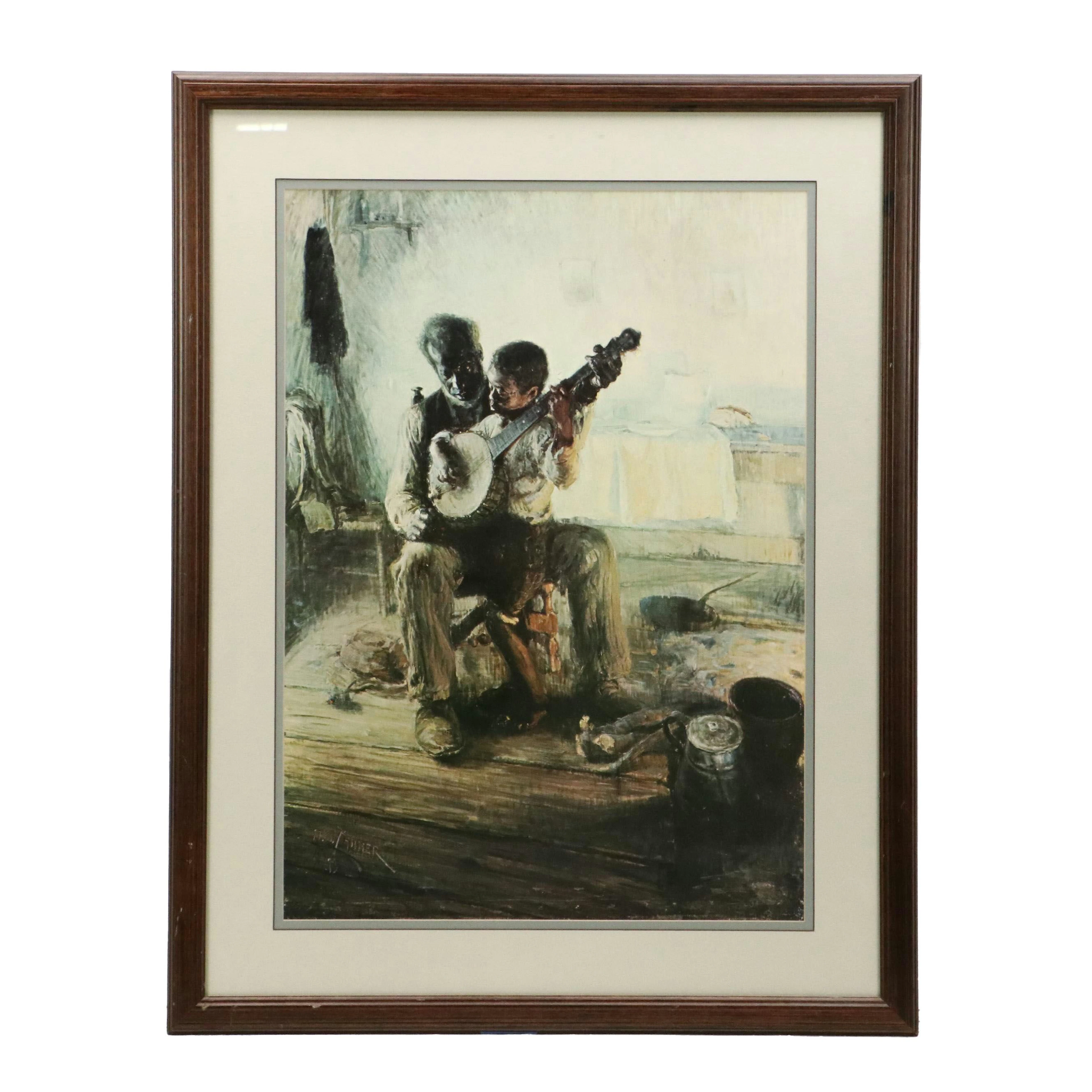 Offset Lithograph After Henry Ossawa Tanner "The Banjo Lesson"