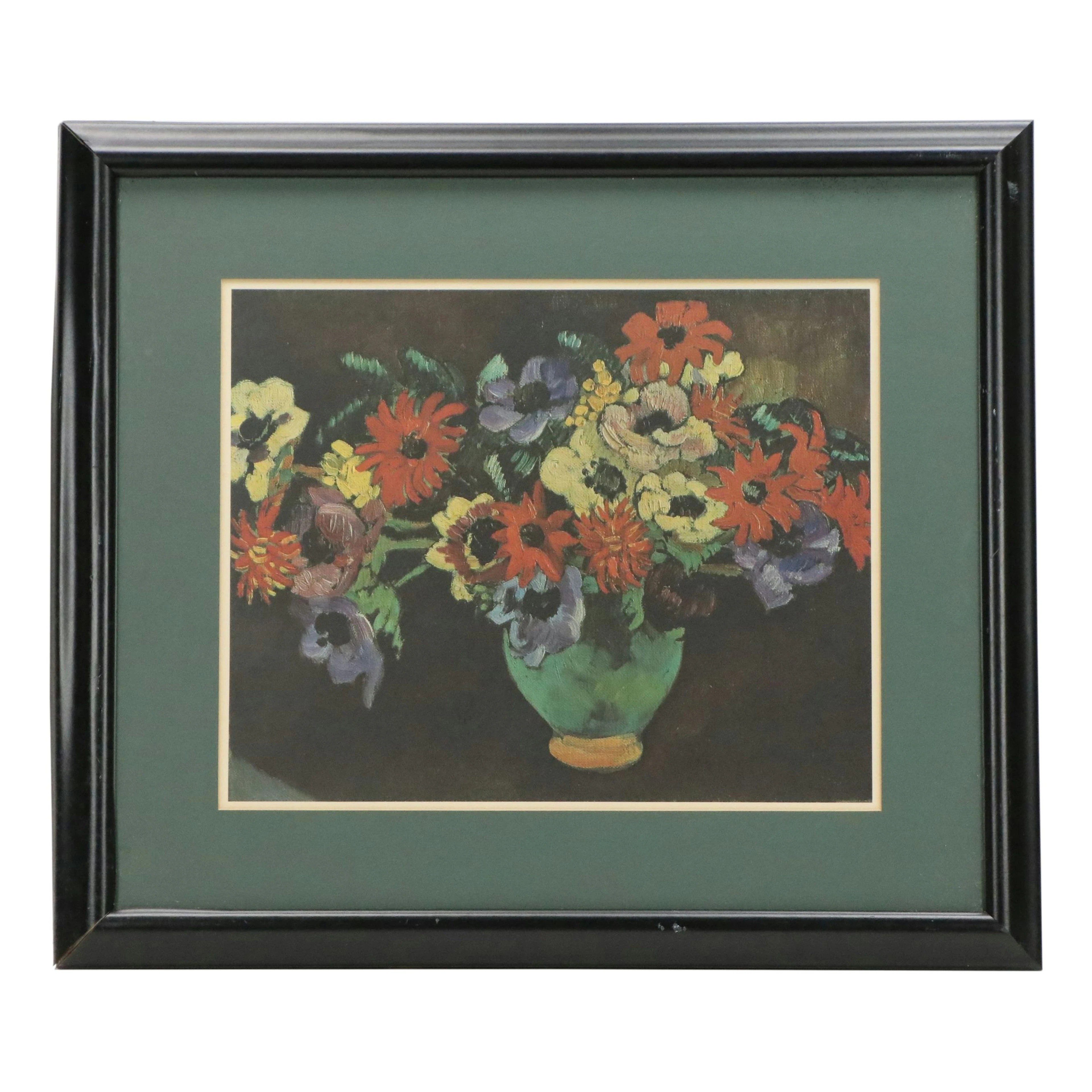 After Louis Valtat Offset Lithograph "Anemones and Green Jug"