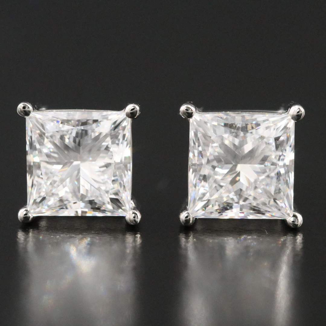 Platinum 4.13 CTW Lab Grown Diamond Stud Earrings with IGI Reports