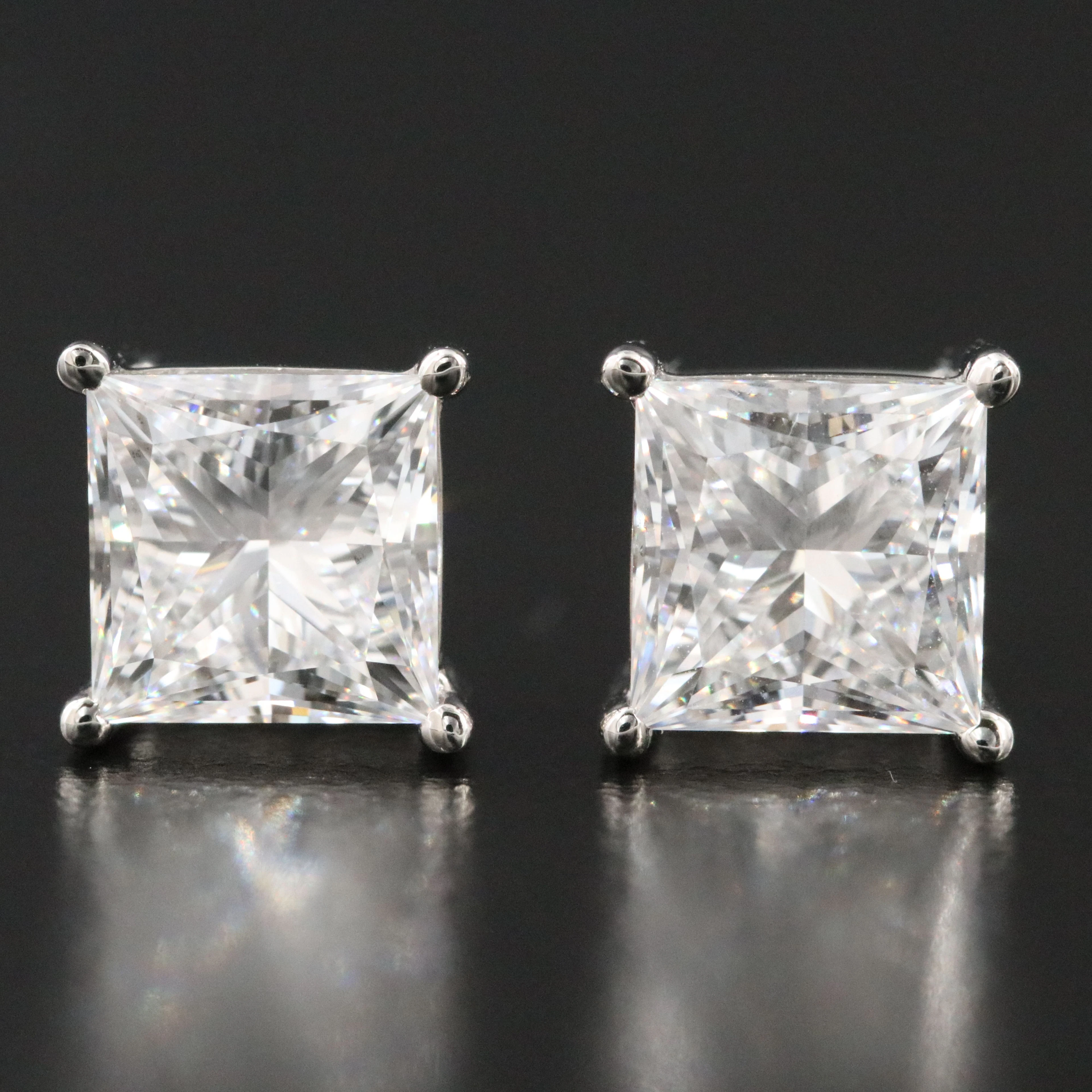 Platinum 4.13 CTW Lab Grown Diamond Stud Earrings with IGI Reports