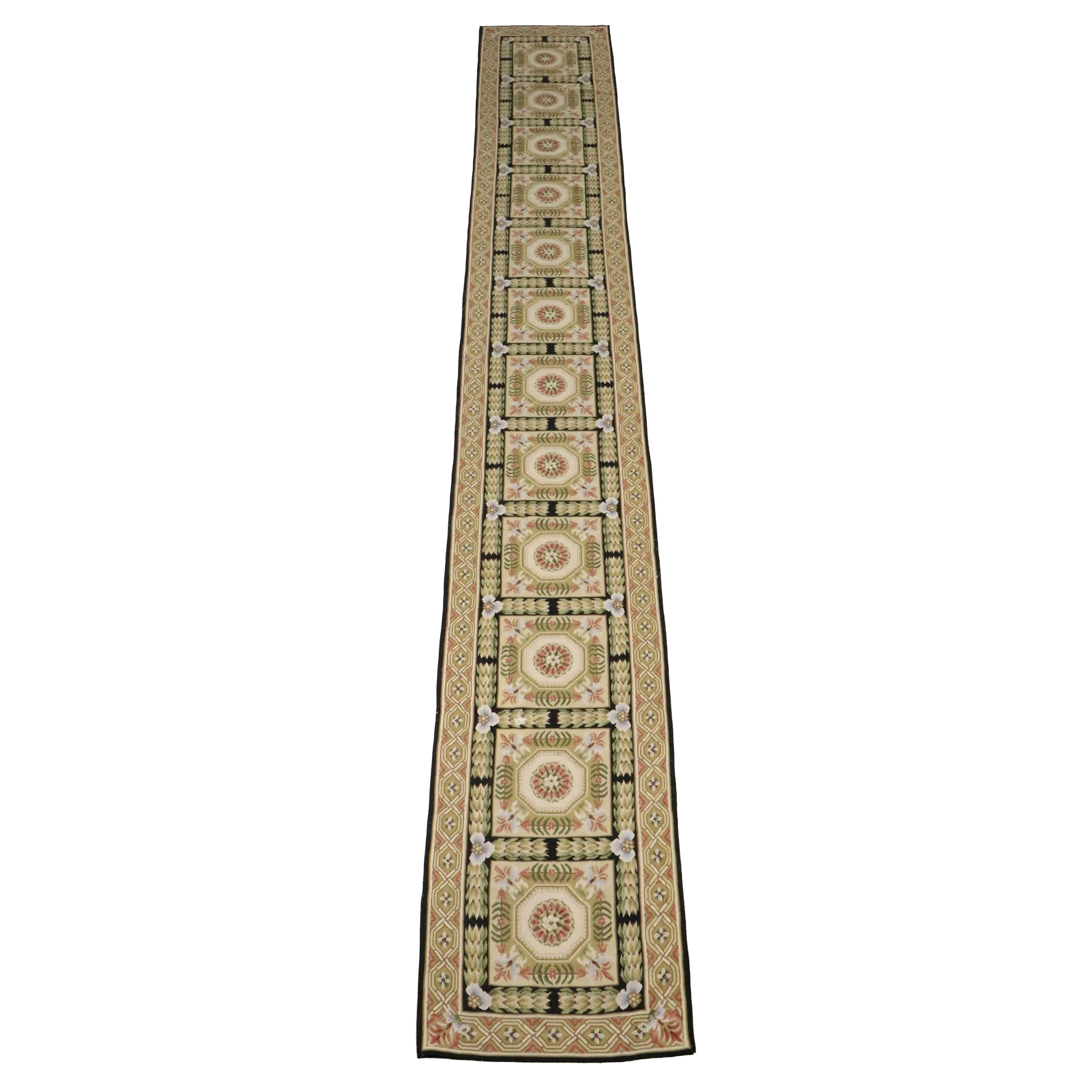 2'6 x 18'7 Handwoven Sino-French Savonnerie Style Carpet Runner