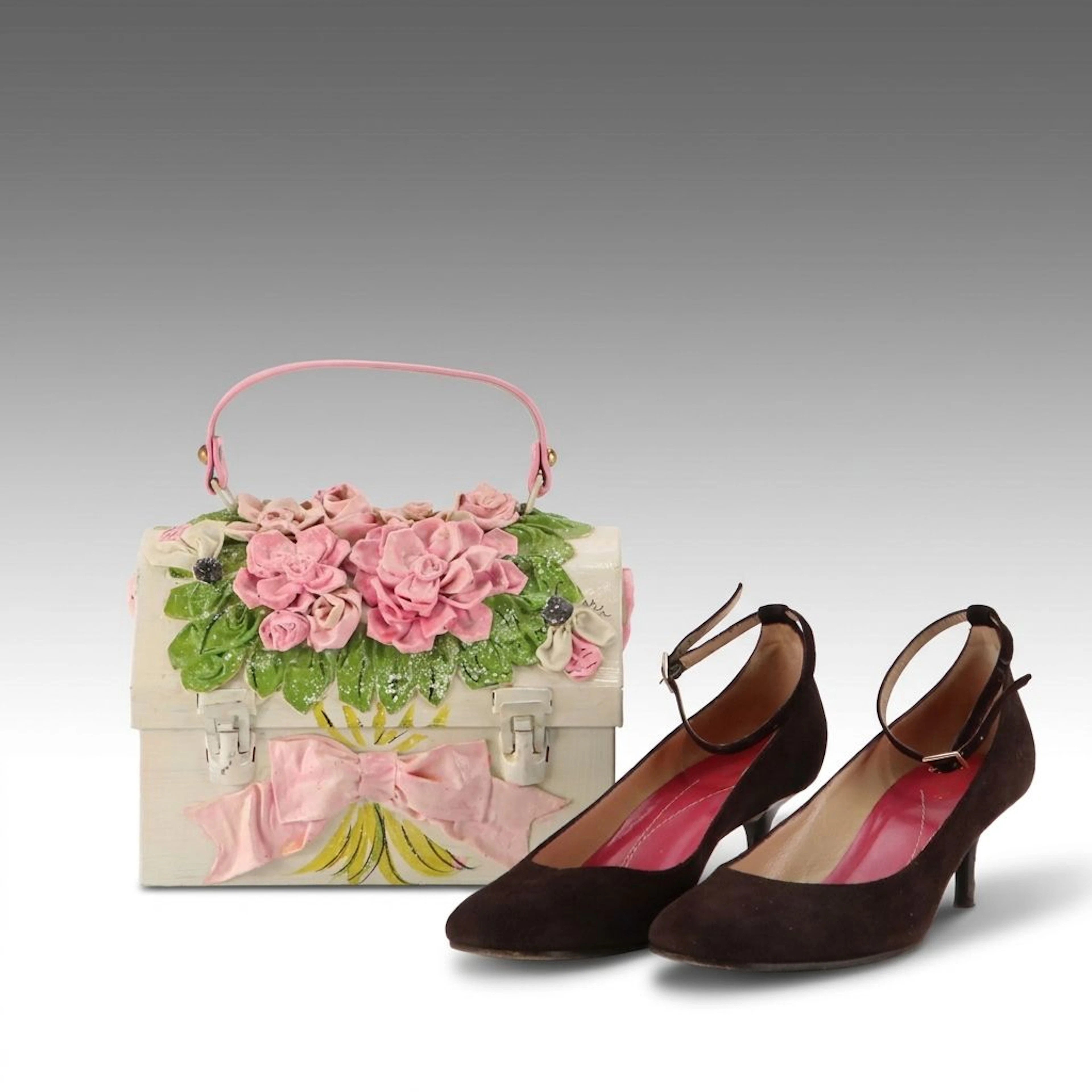 Annette Fragale Signed Papier-Mâché Lunchbox Purse, Kate Spade Salma