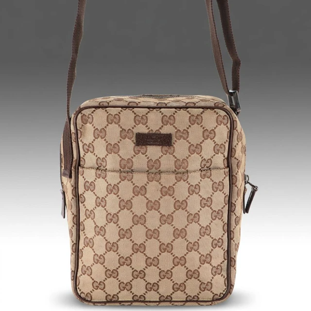 Gucci Crossbody Bag in GG Canvas and Leather Trim