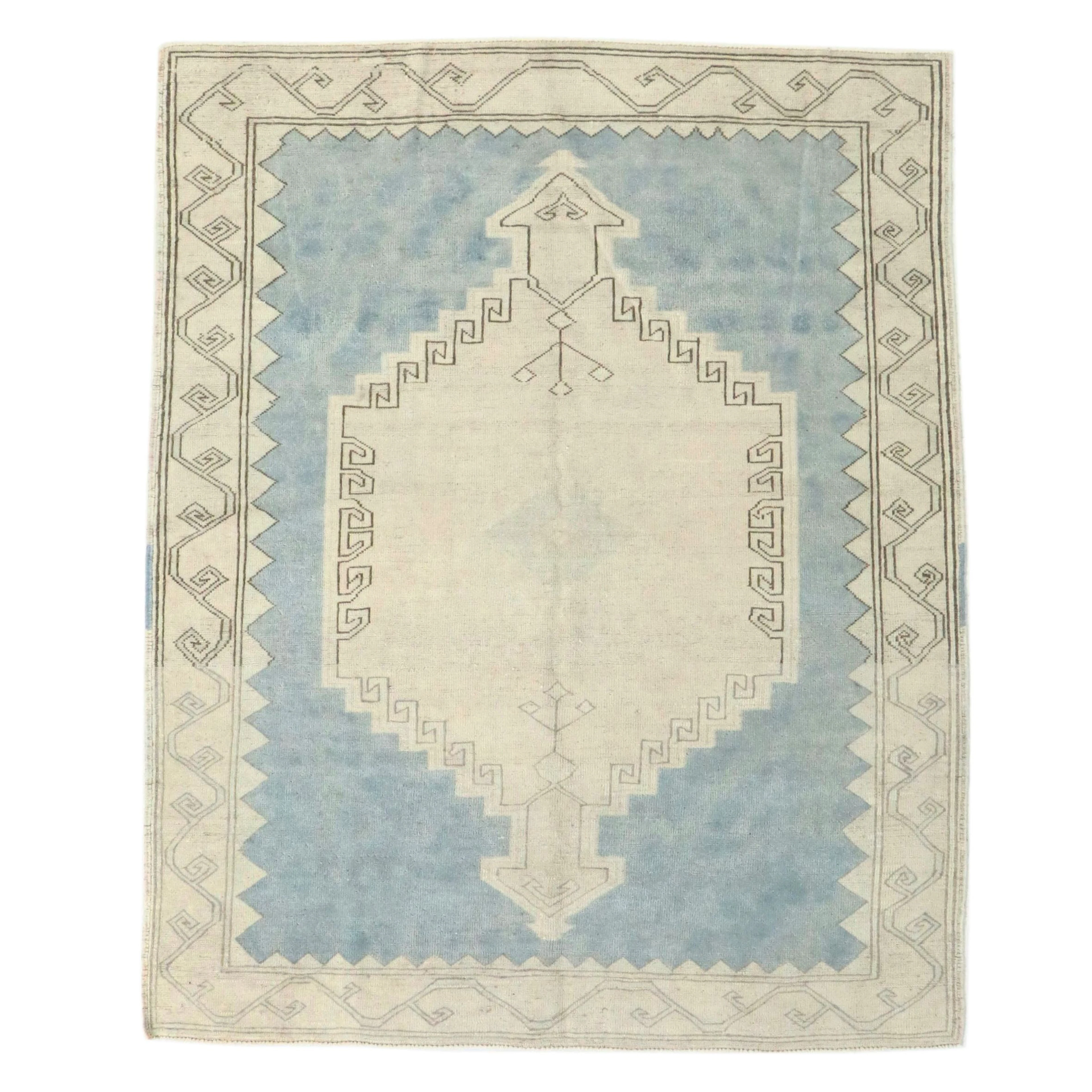 5'8 x 7'1 Hand-Knotted Turkish Oushak Area Rug
