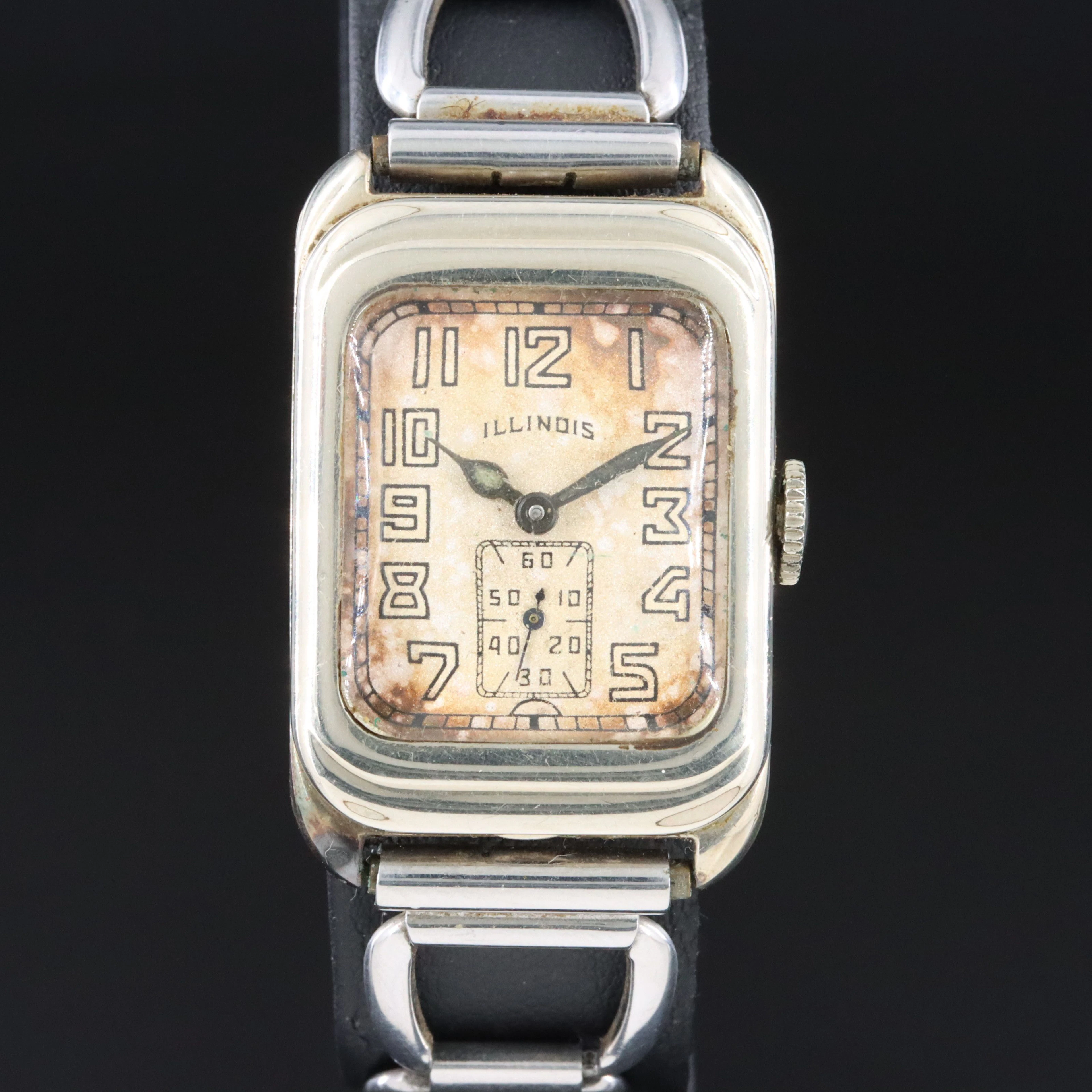1930s Illinois Futura Art Deco Gold-Filled Stem Wind Watch