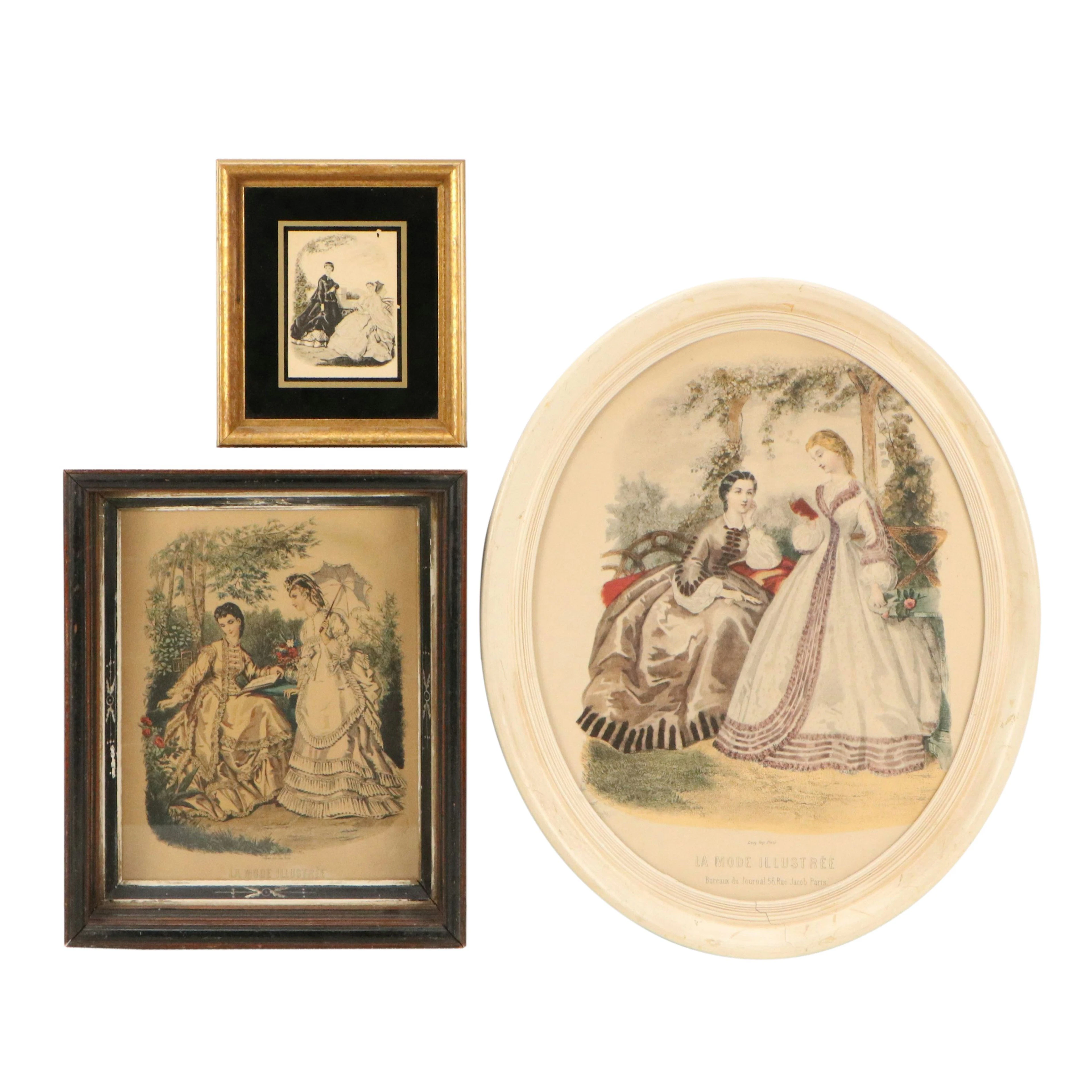 Vintage French Fashion Reproduction Prints Including "La Mode Illustrée"