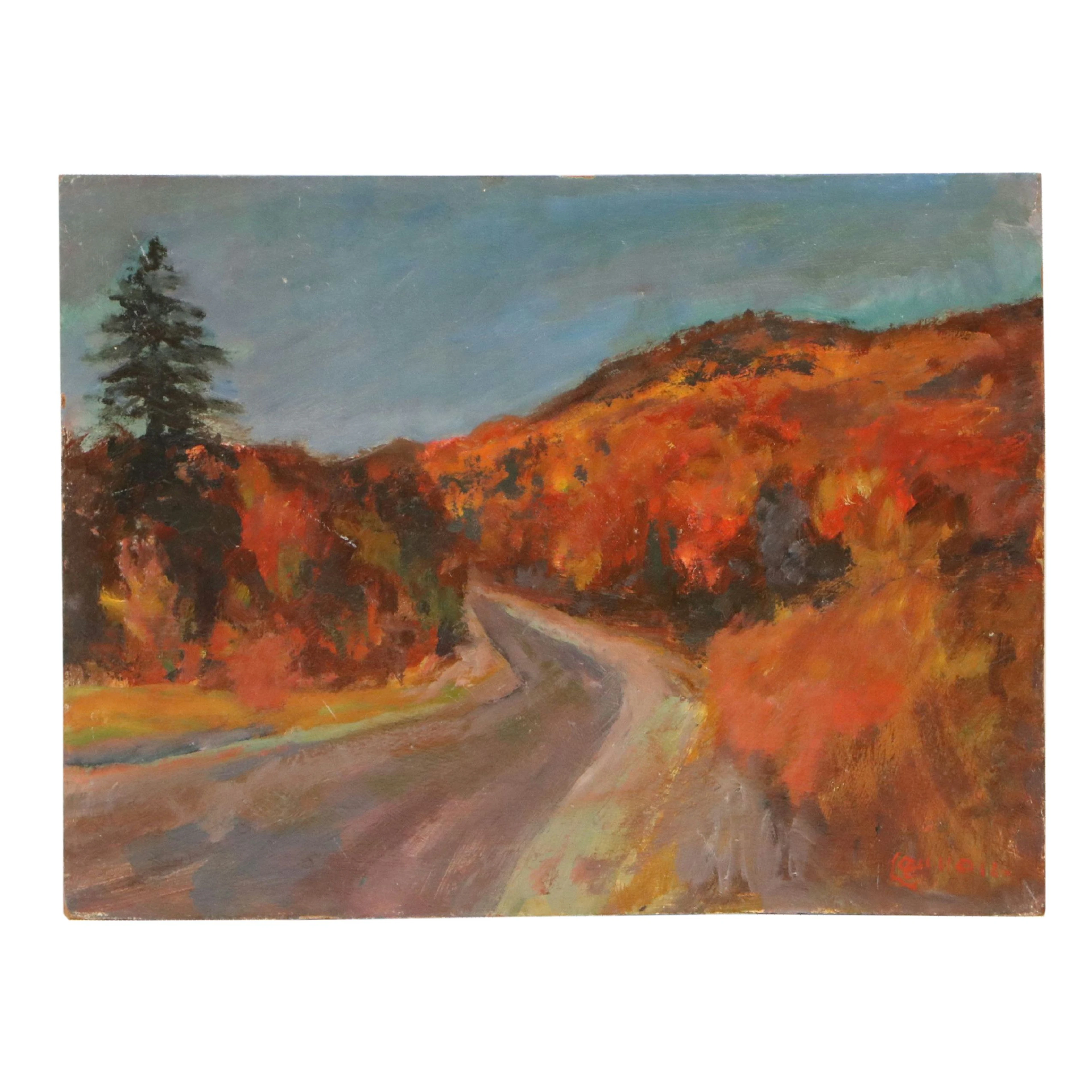 Bernard Lennon Impressionist Landscape Oil Painting "Autumn"