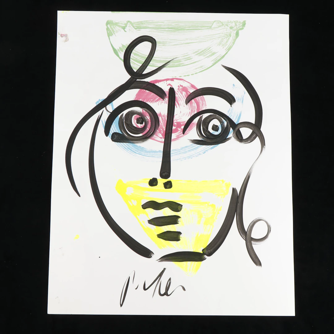 Peter Keil Abstract Portrait Composition Acrylic Painting