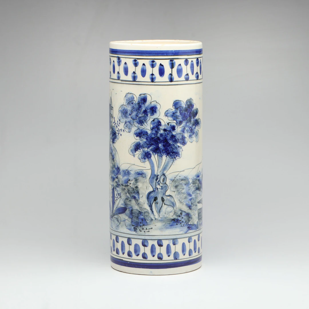 Spanish Hand-Painted Majolica Umbrella Stand