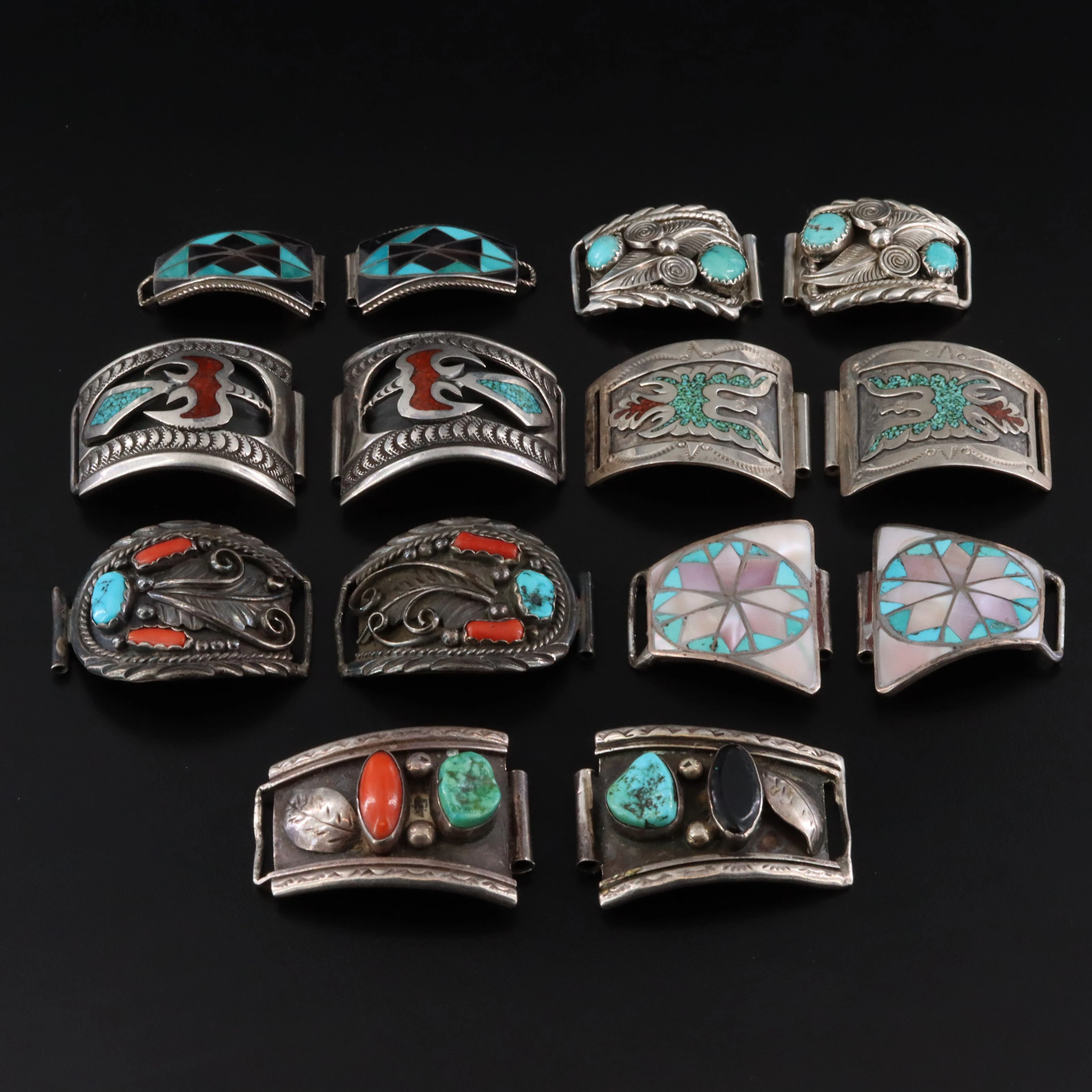 Southwestern Sterling Watch End Collection Including JL Nelson