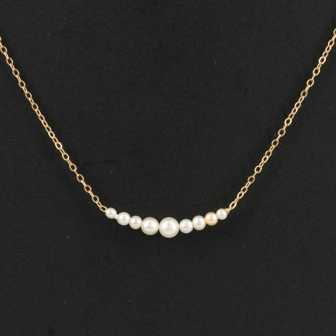 Vintage Add-A-Pearl 14K Seed Pearl Necklace