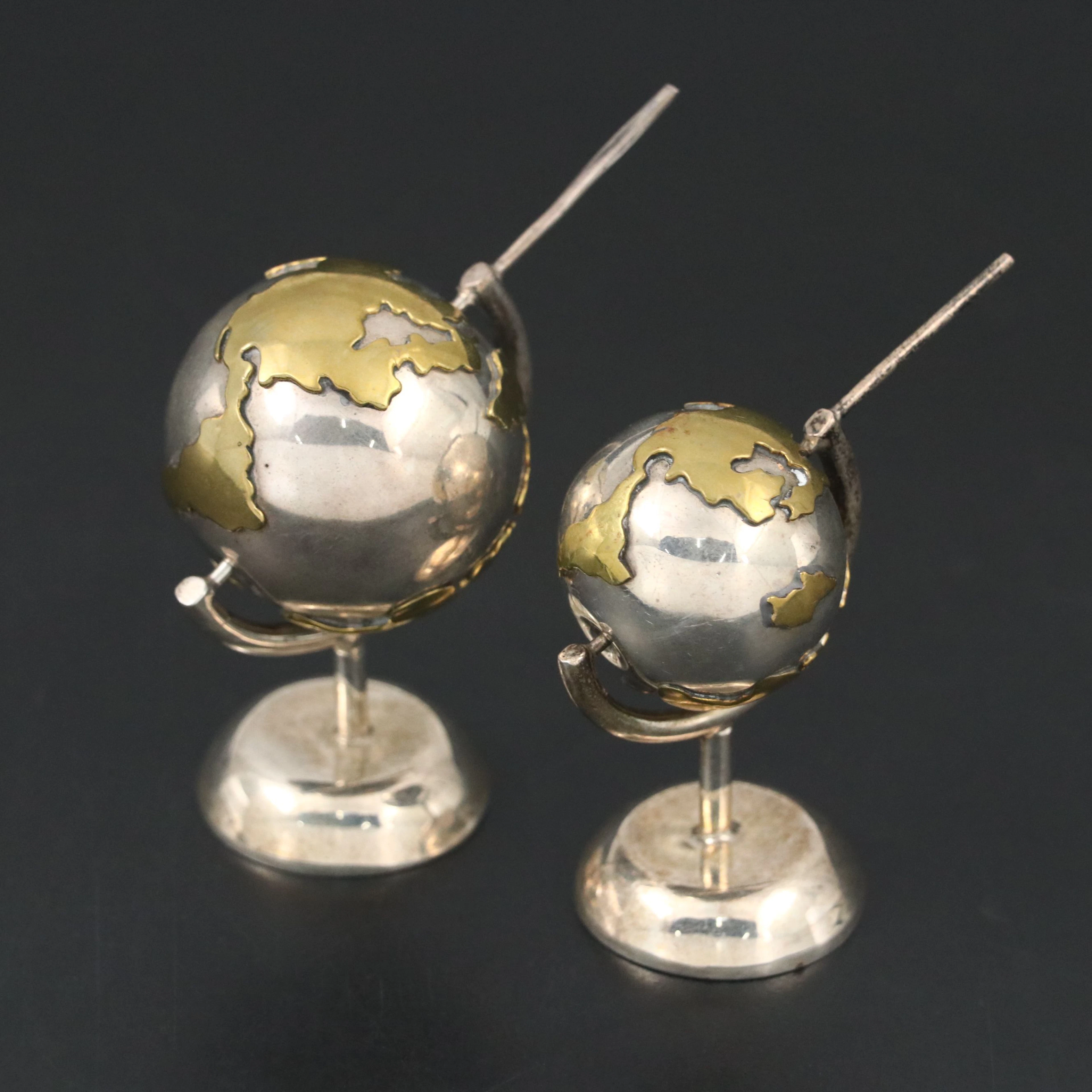 Mexican Parcel Gilt Sterling Globes