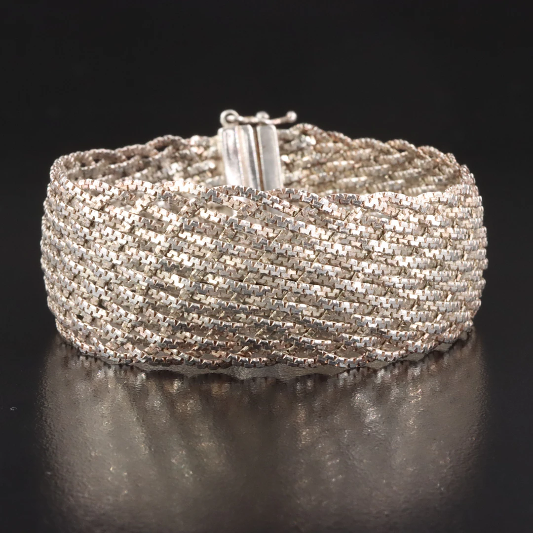Italian Sterling Braided Cobra Chain Bracelet