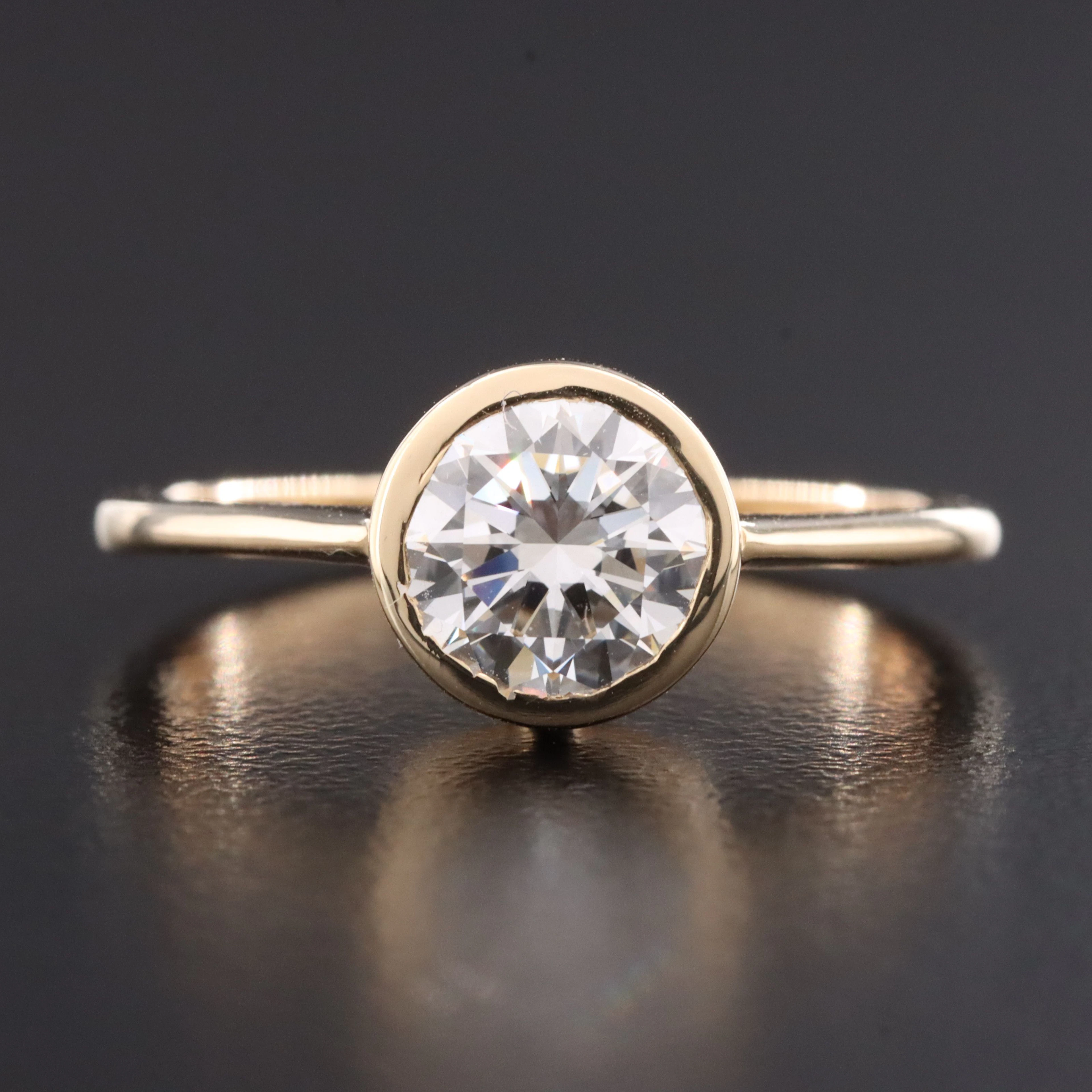 14K 1.25 CT Lab Grown Diamond Solitaire Ring with IGI Report